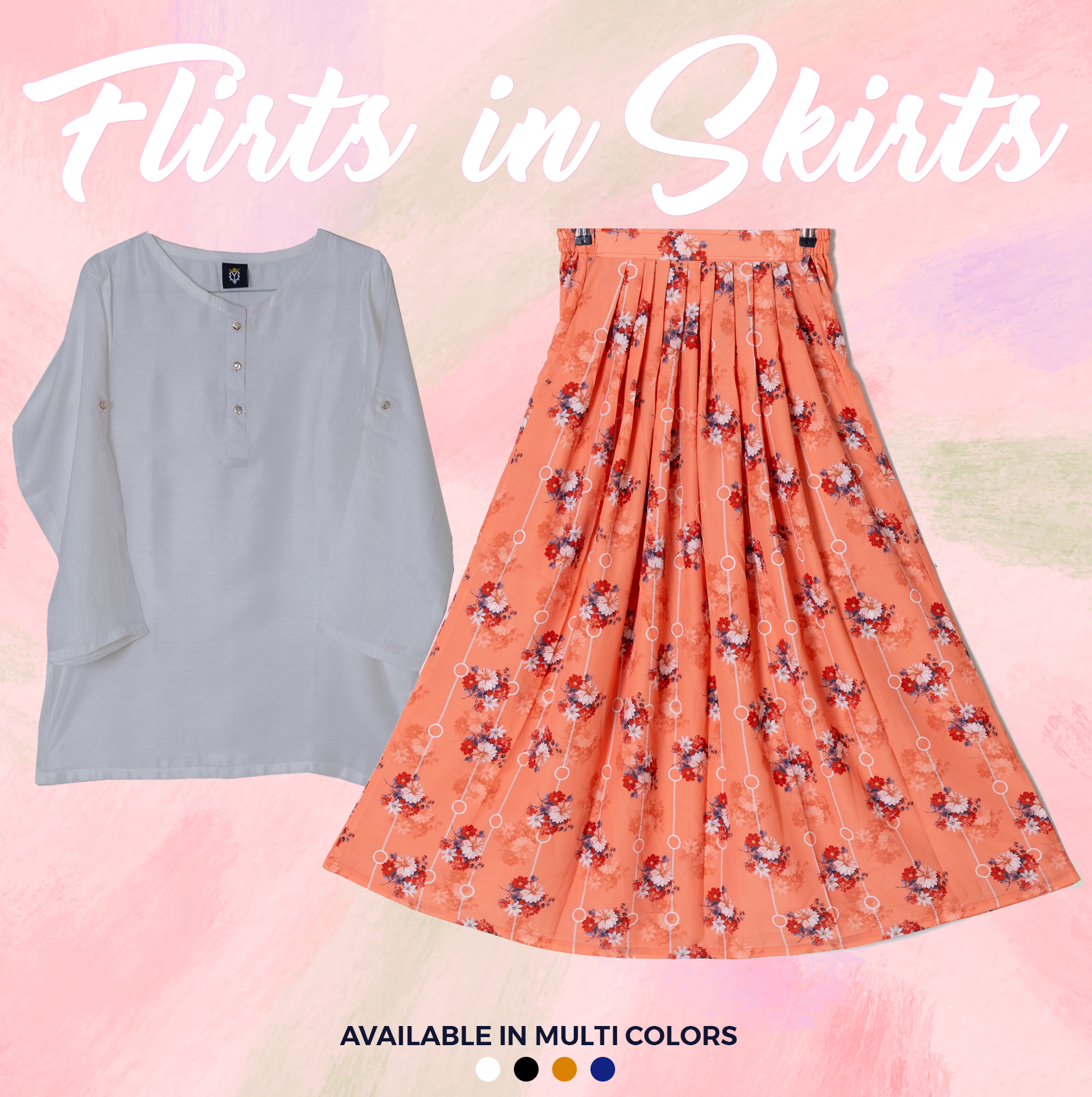 SK-42 Shirt and Skirt Set Qasim Yaqoob Pakistan