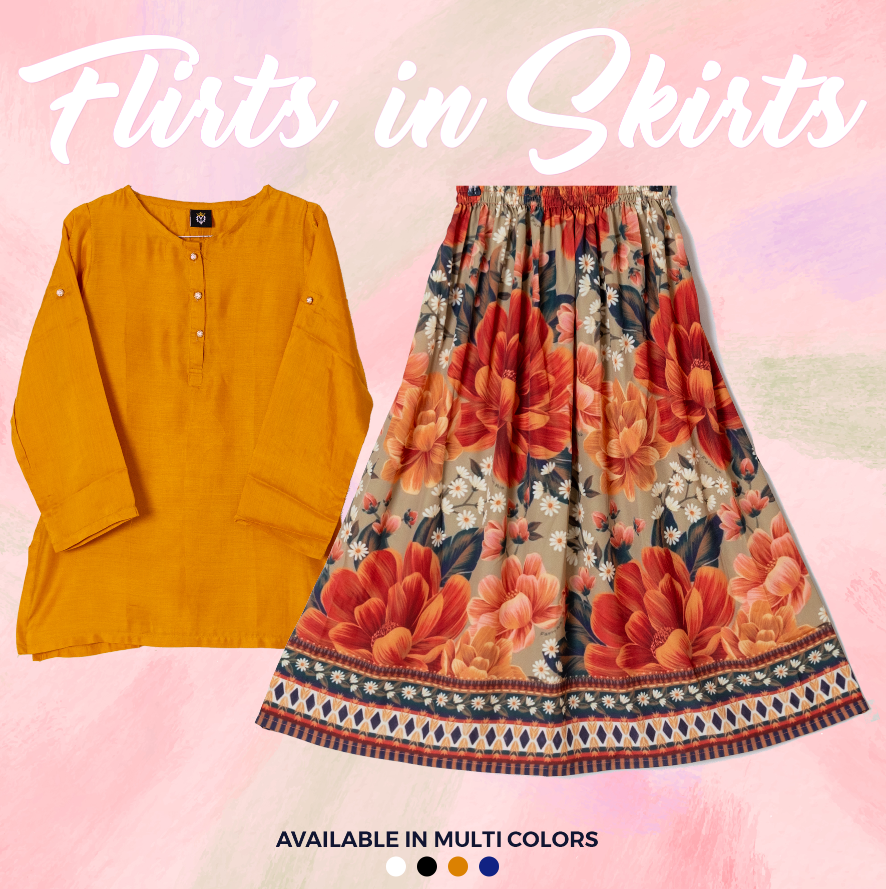 SK-43 Shirt and Skirt Set Qasim Yaqoob Pakistan