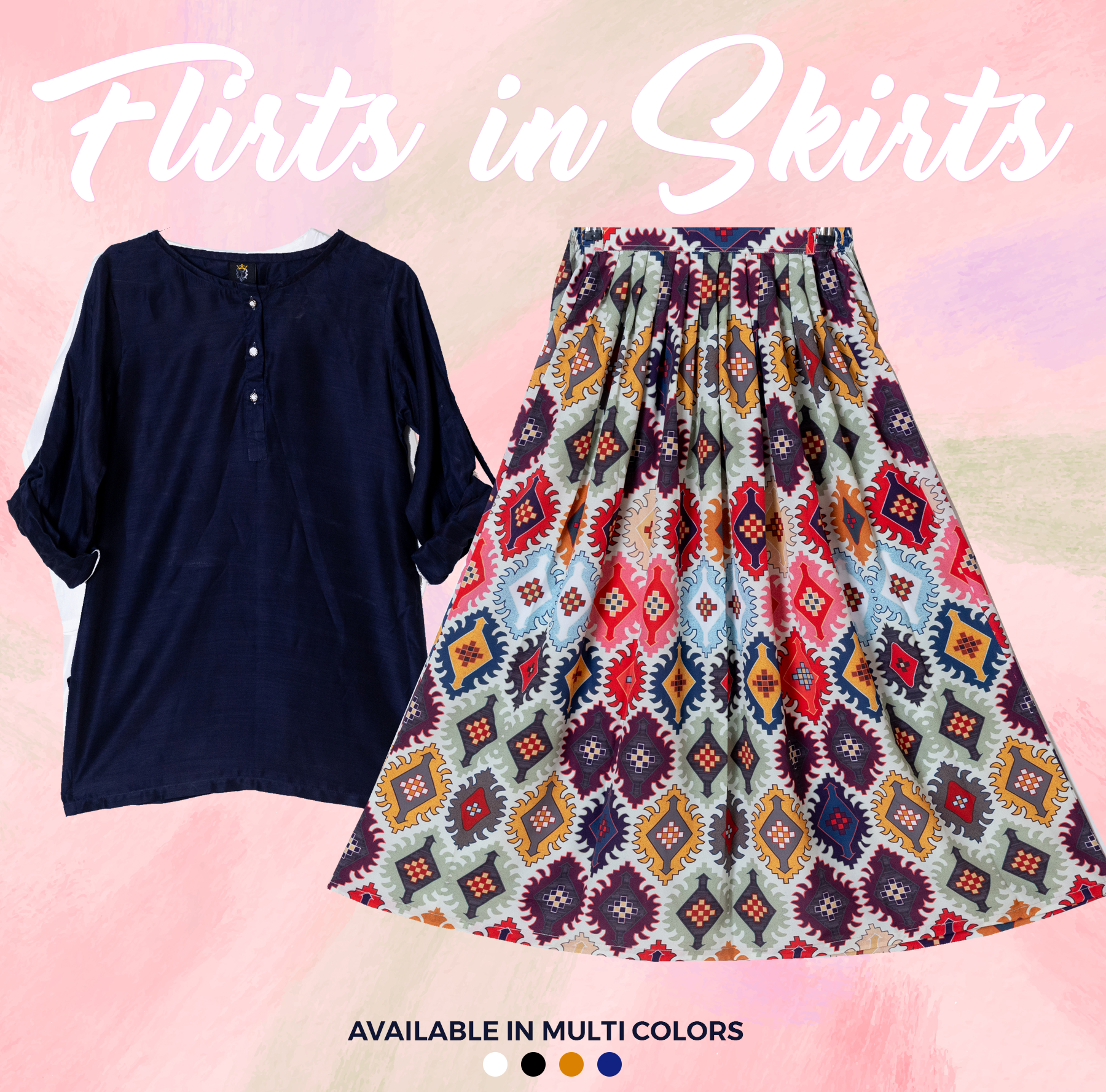 SK-44 Shirt and Skirt Set Qasim Yaqoob Pakistan