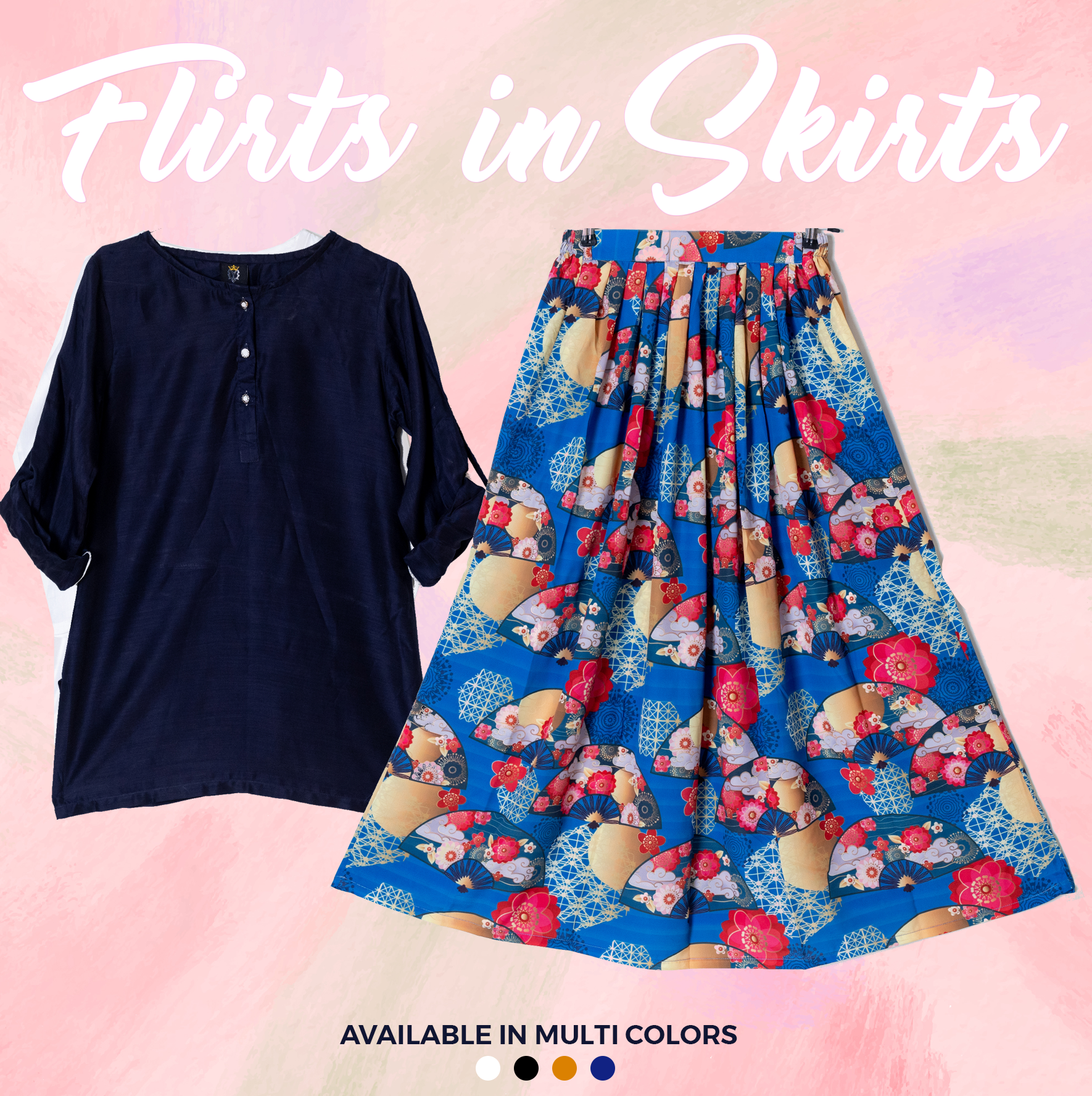 SK-45 Shirt and Skirt Set Qasim Yaqoob Pakistan