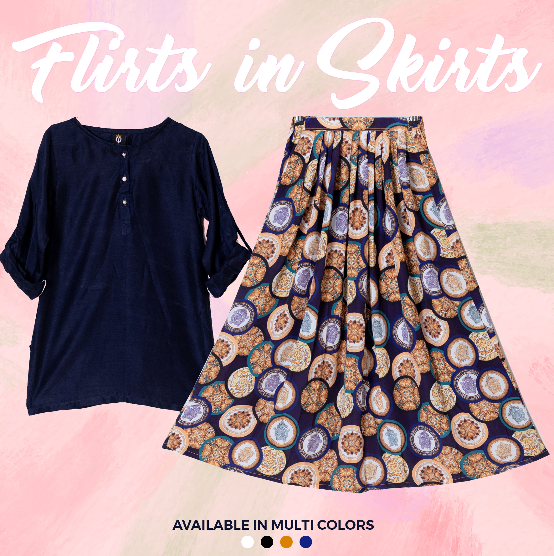 SK-46 Shirt and Skirt Set Qasim Yaqoob Pakistan