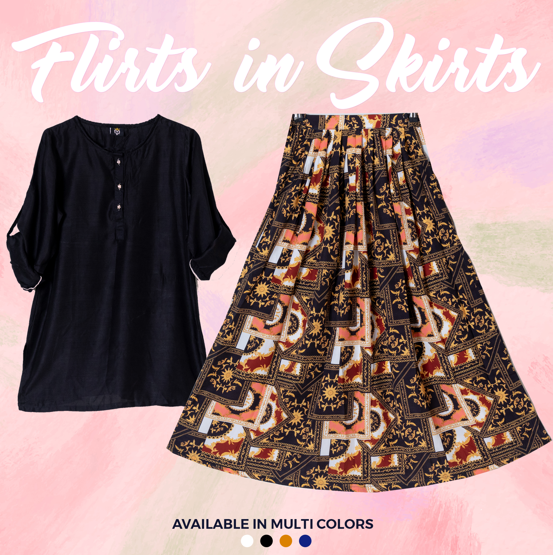 SK-48 Shirt and Skirt Set Qasim Yaqoob Pakistan