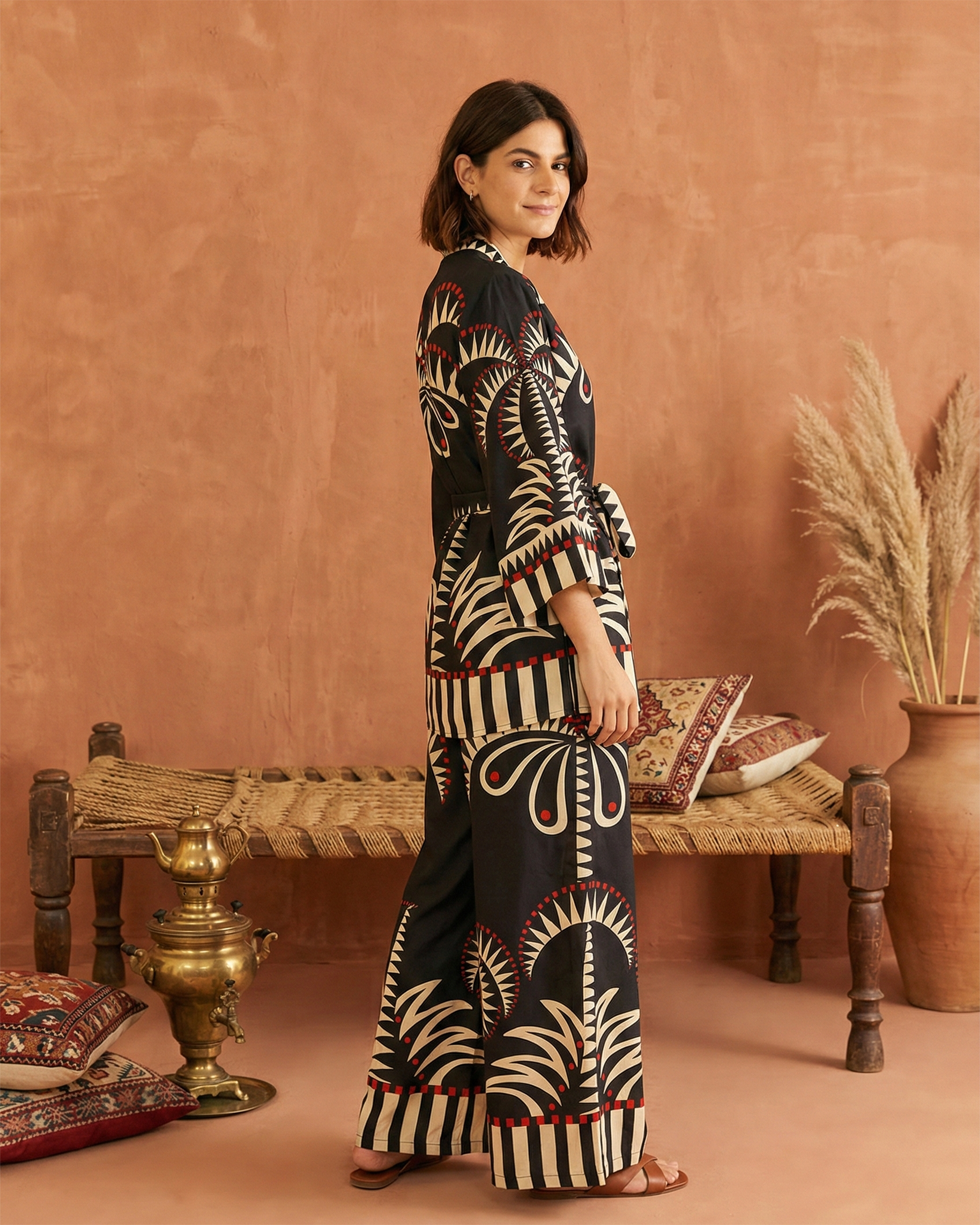 Desert Echo Tribal Geometric Civic Lawn 2-Piece Set by Qasim Yaqoob