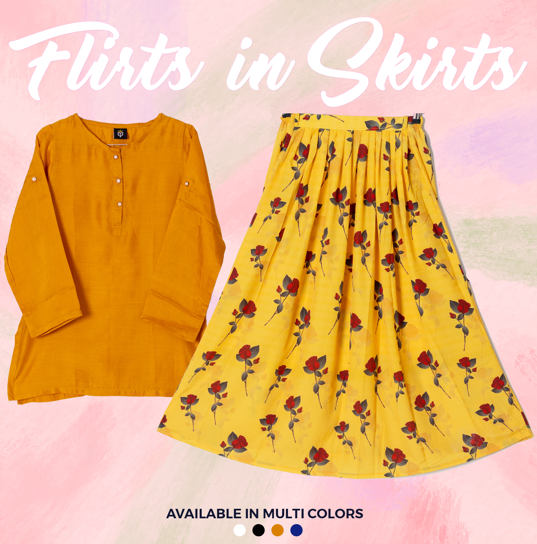 SK-31 Shirt and Skirt Set Qasim Yaqoob Pakistan