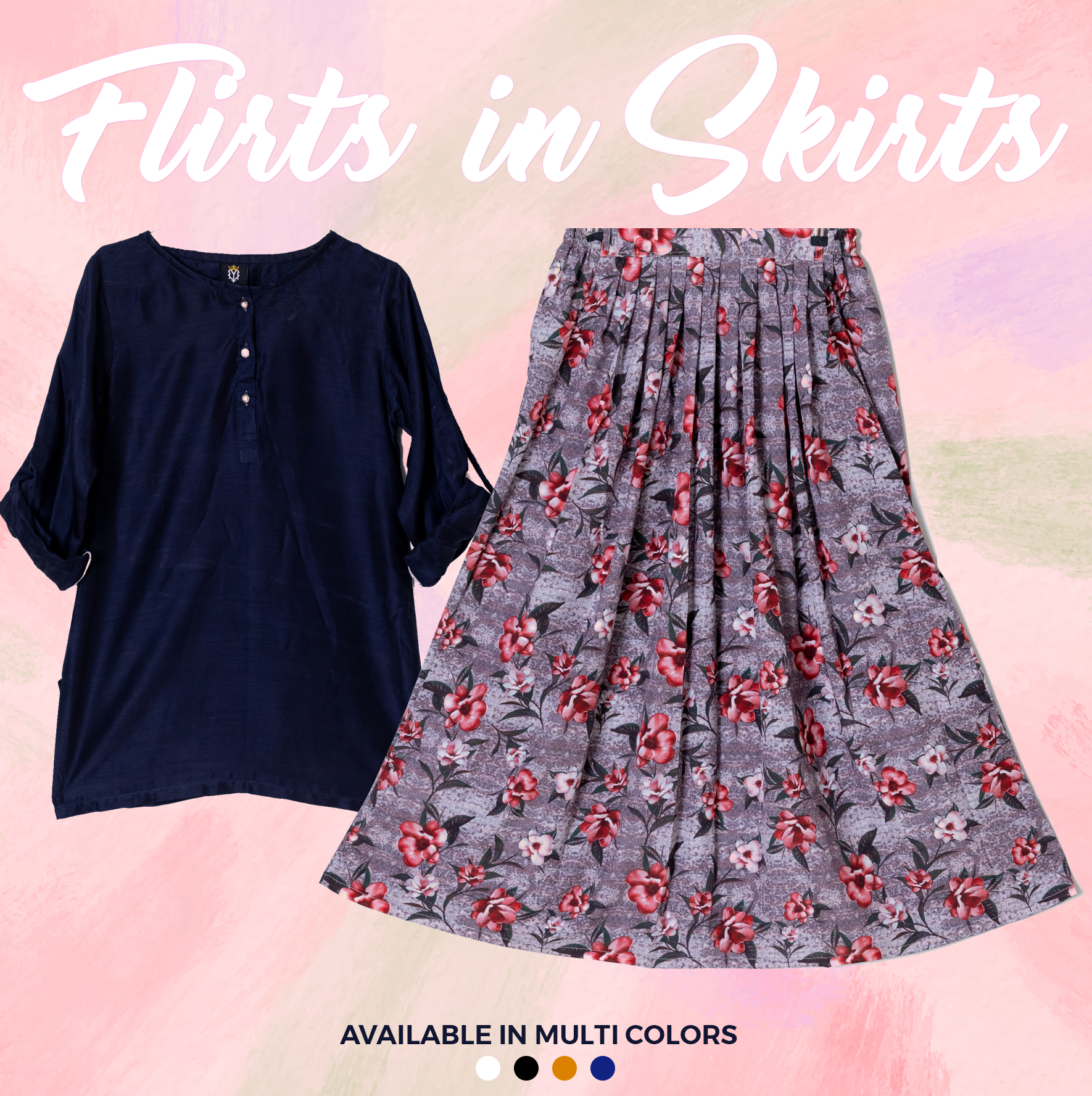 SK-50 Shirt and Skirt Set Qasim Yaqoob Pakistan