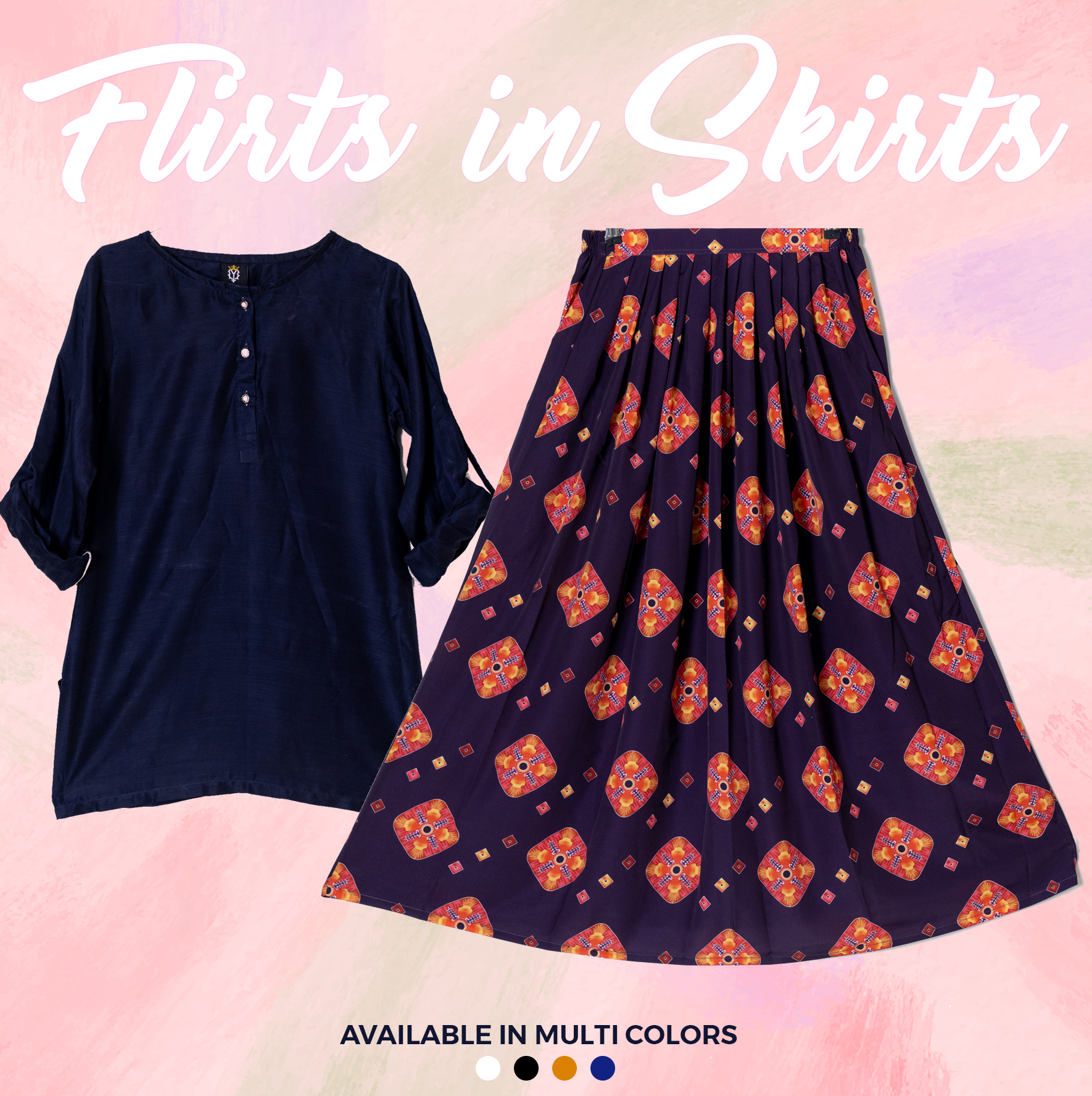 SK-52 Shirt and Skirt Set Qasim Yaqoob Pakistan