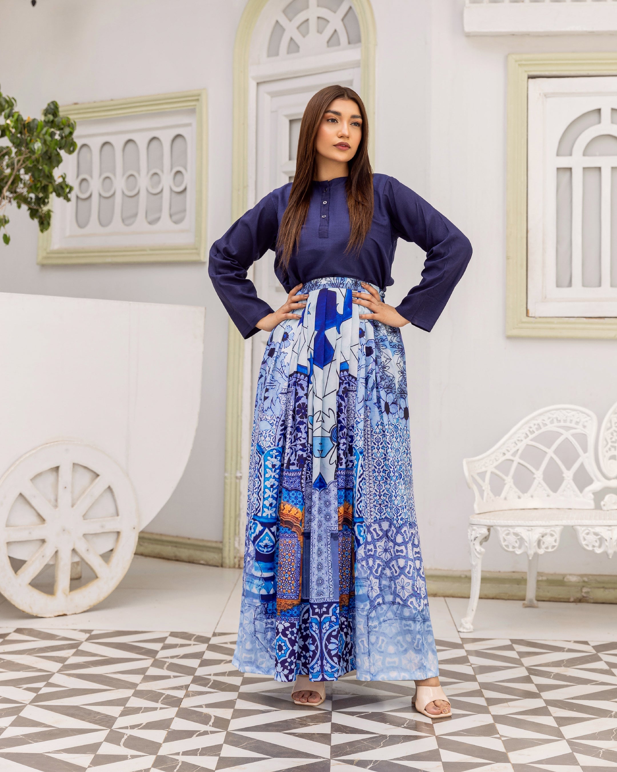 DILSAZ HQY-409 Designer Skirt Set Qasim Yaqoob Pakistan
