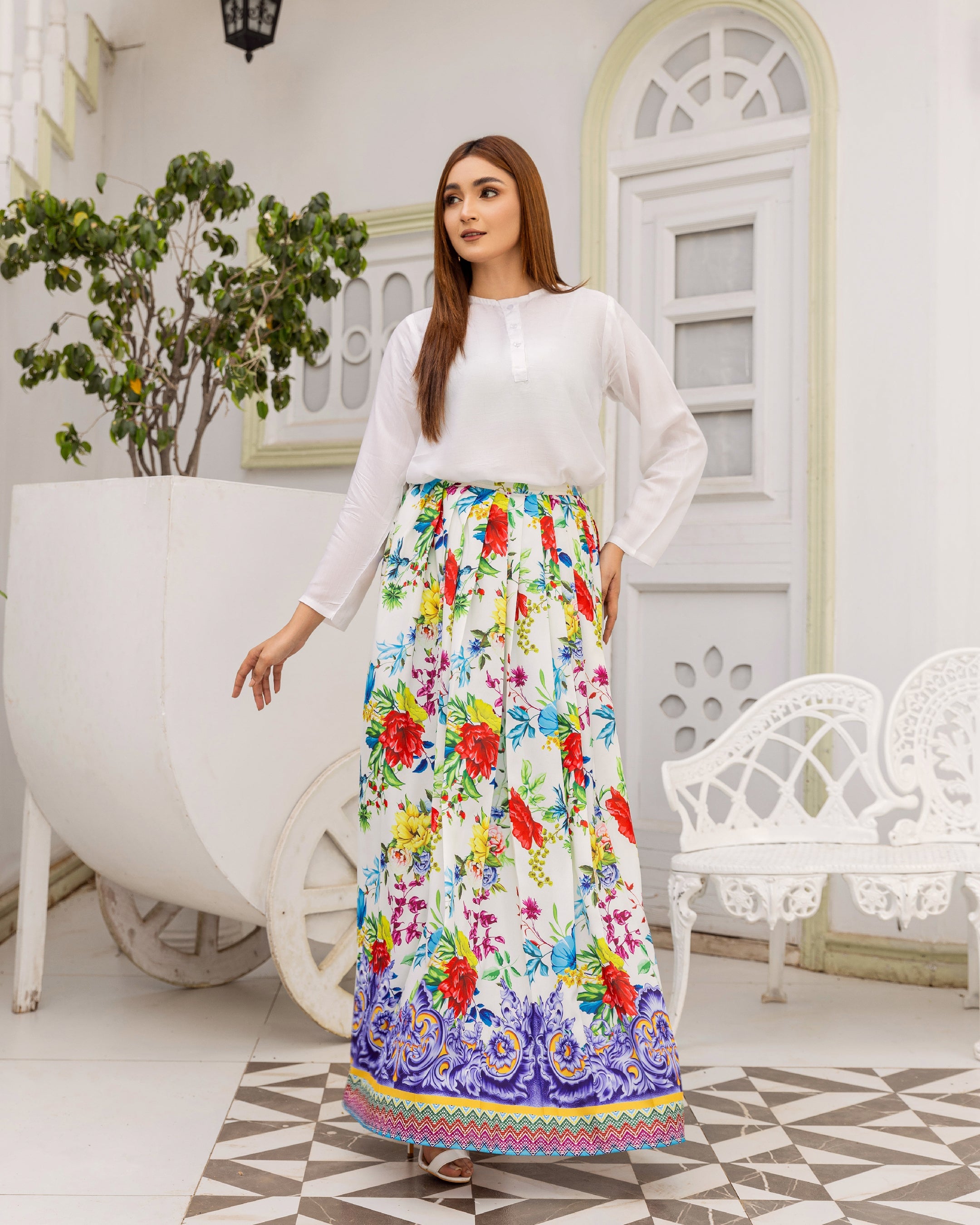 SAIGE HQY-410 Designer Skirt Set Qasim Yaqoob Pakistan