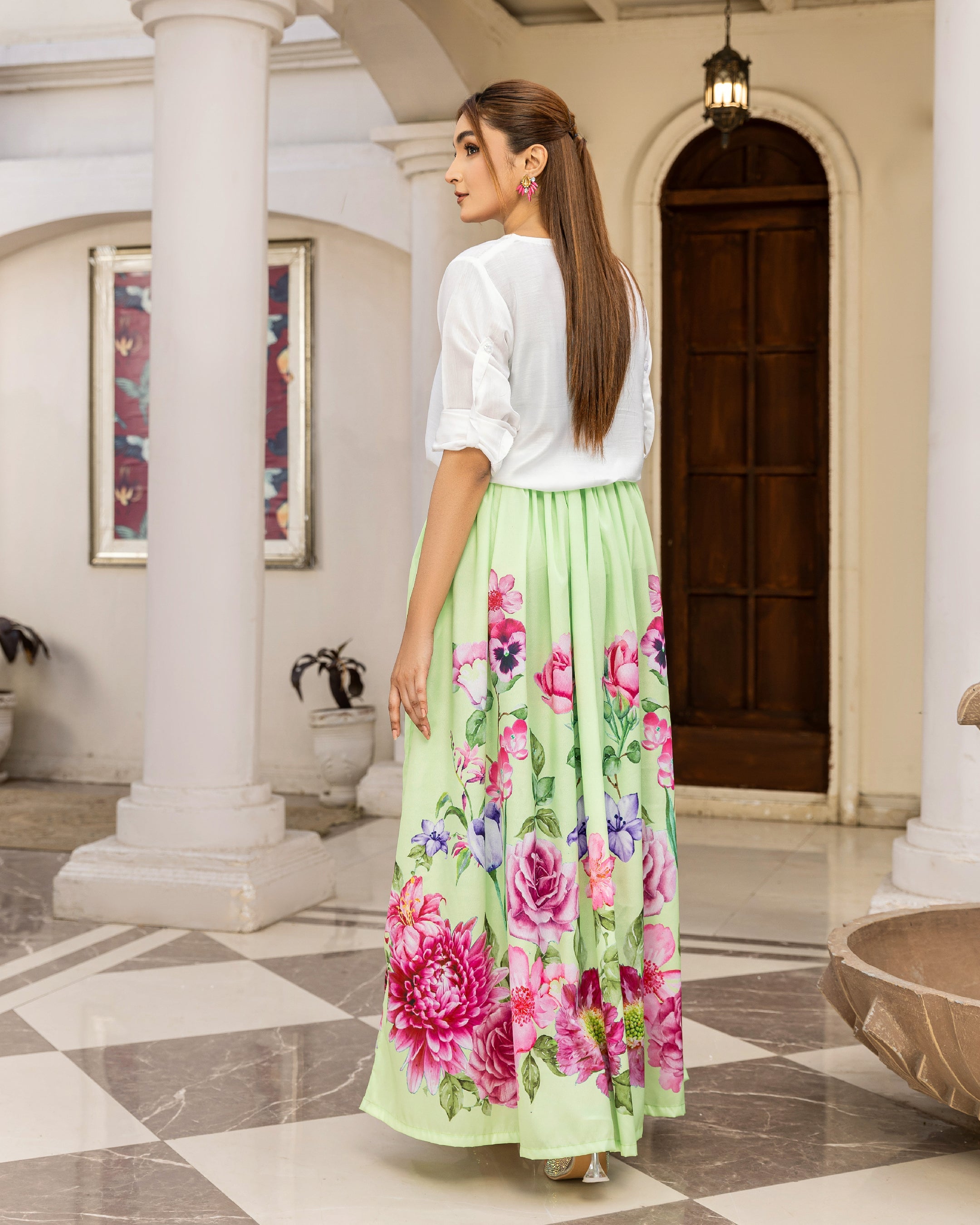 Qasim Yaqoob RAAQS HQY-420 Silk Skirt Pakistan