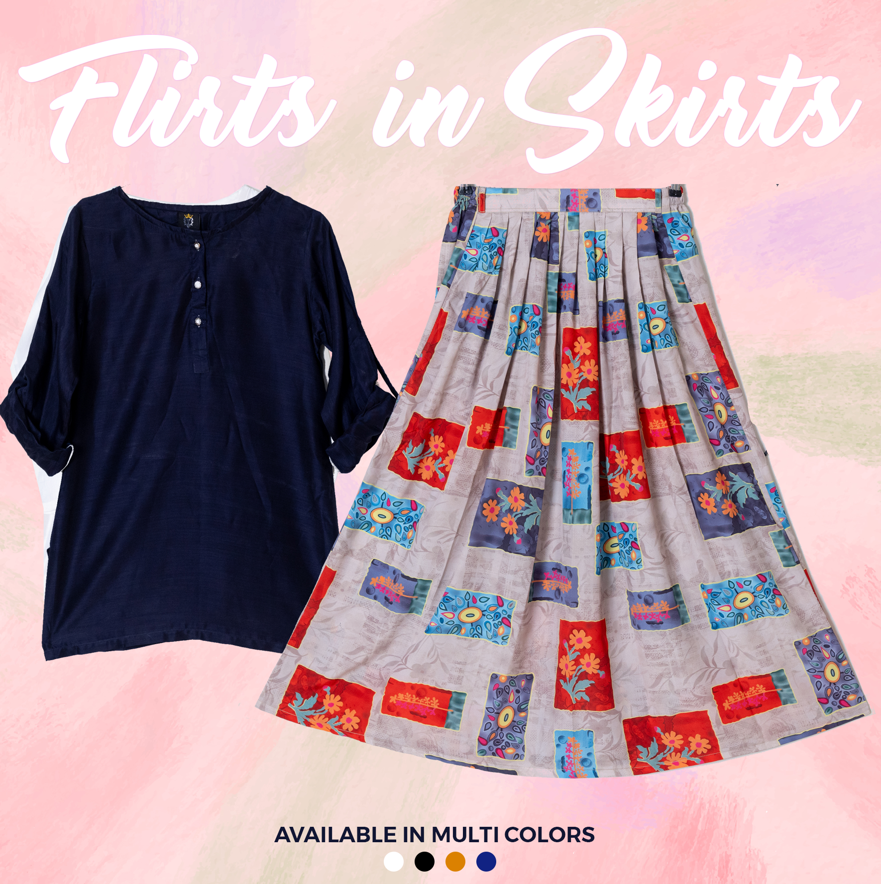 SK-33 Shirt and Skirt Set Qasim Yaqoob Pakistan