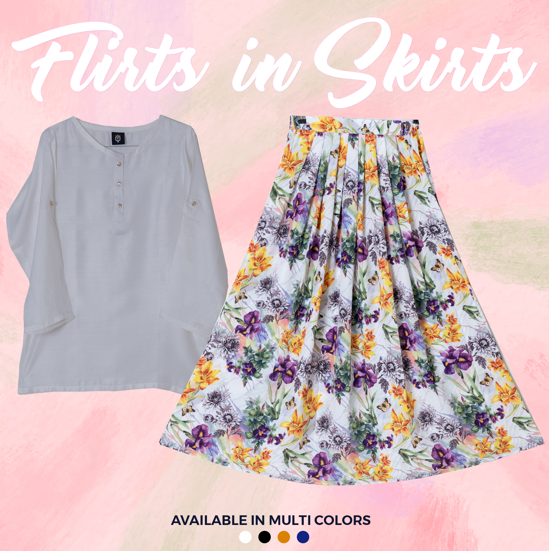 SK-34 Shirt and Skirt Set Qasim Yaqoob Pakistan