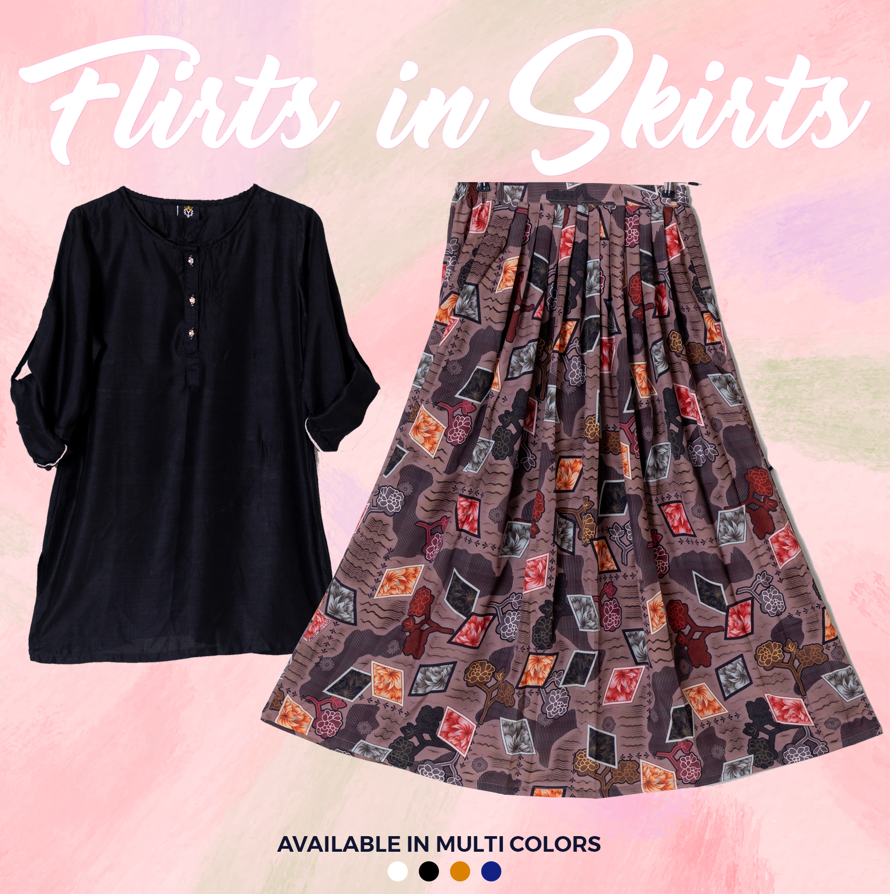 SK-35 Shirt and Skirt Set Qasim Yaqoob Pakistan