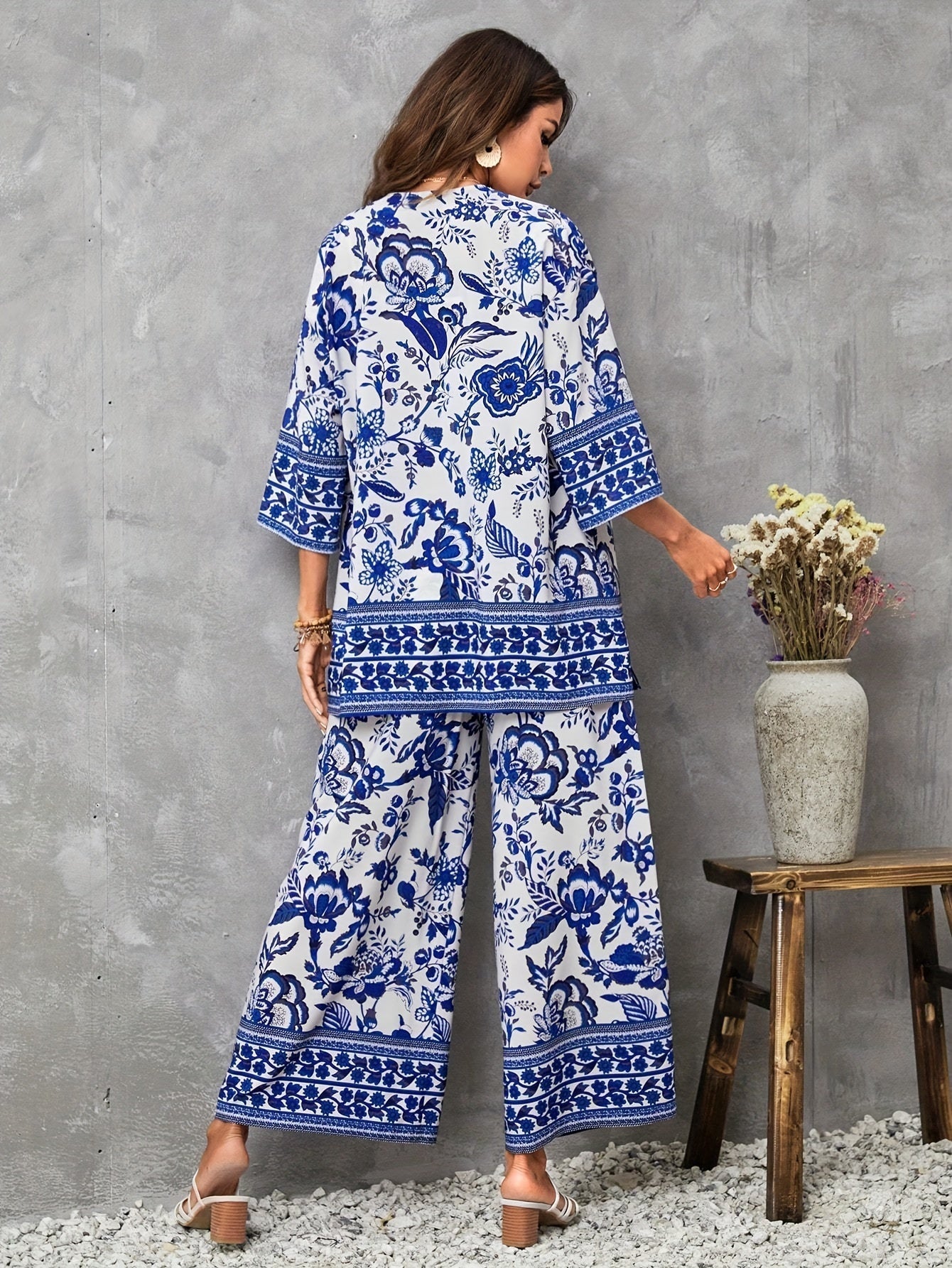 Floral Print Matching three-piece Set