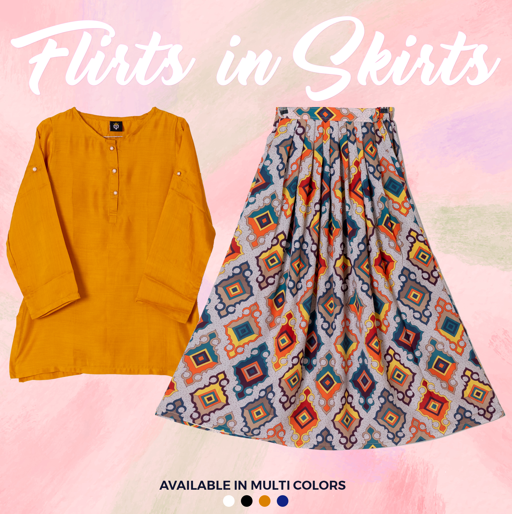 SK-36 Shirt and Skirt Set Qasim Yaqoob Pakistan
