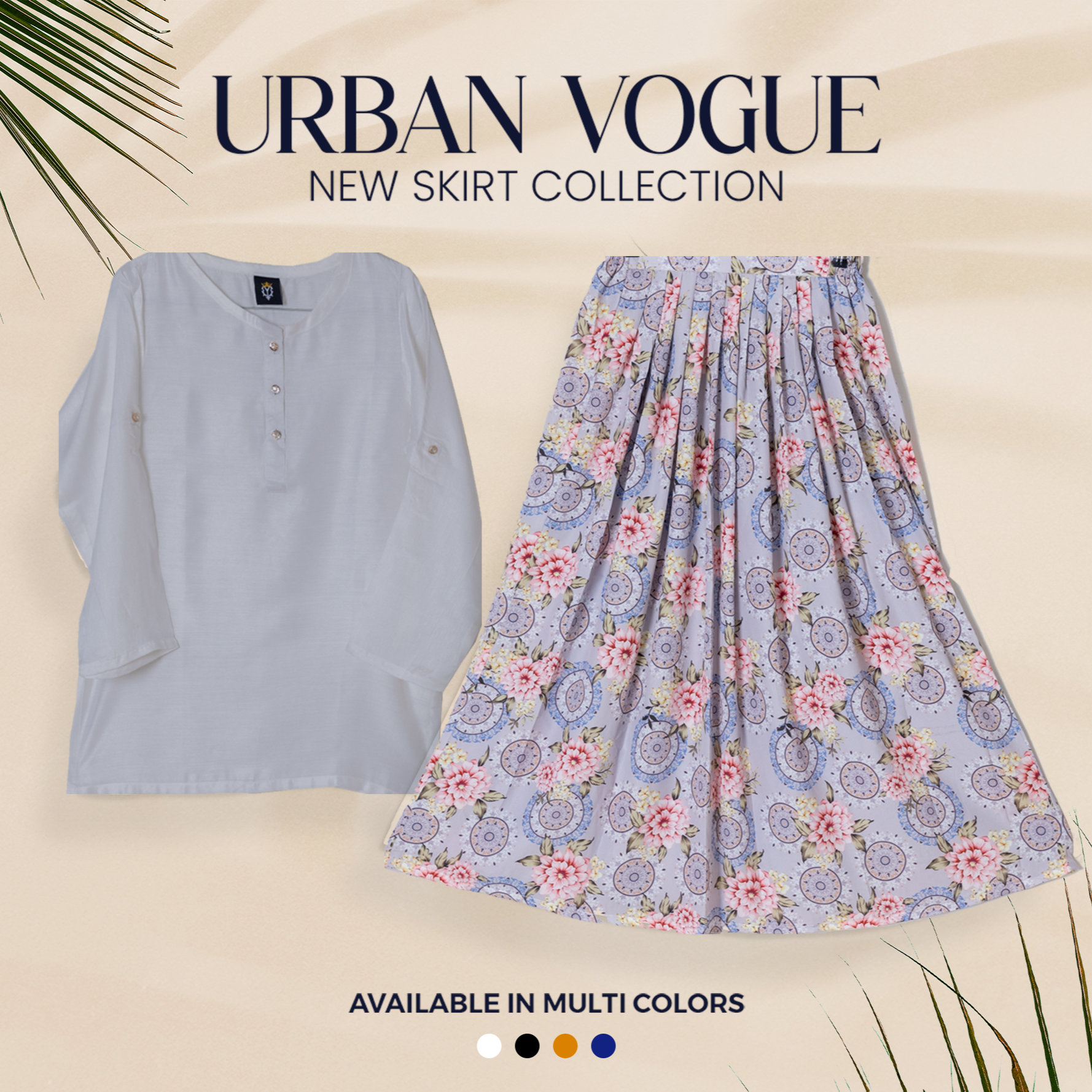 SK-75 Shirt and Skirt Set Qasim Yaqoob Pakistan