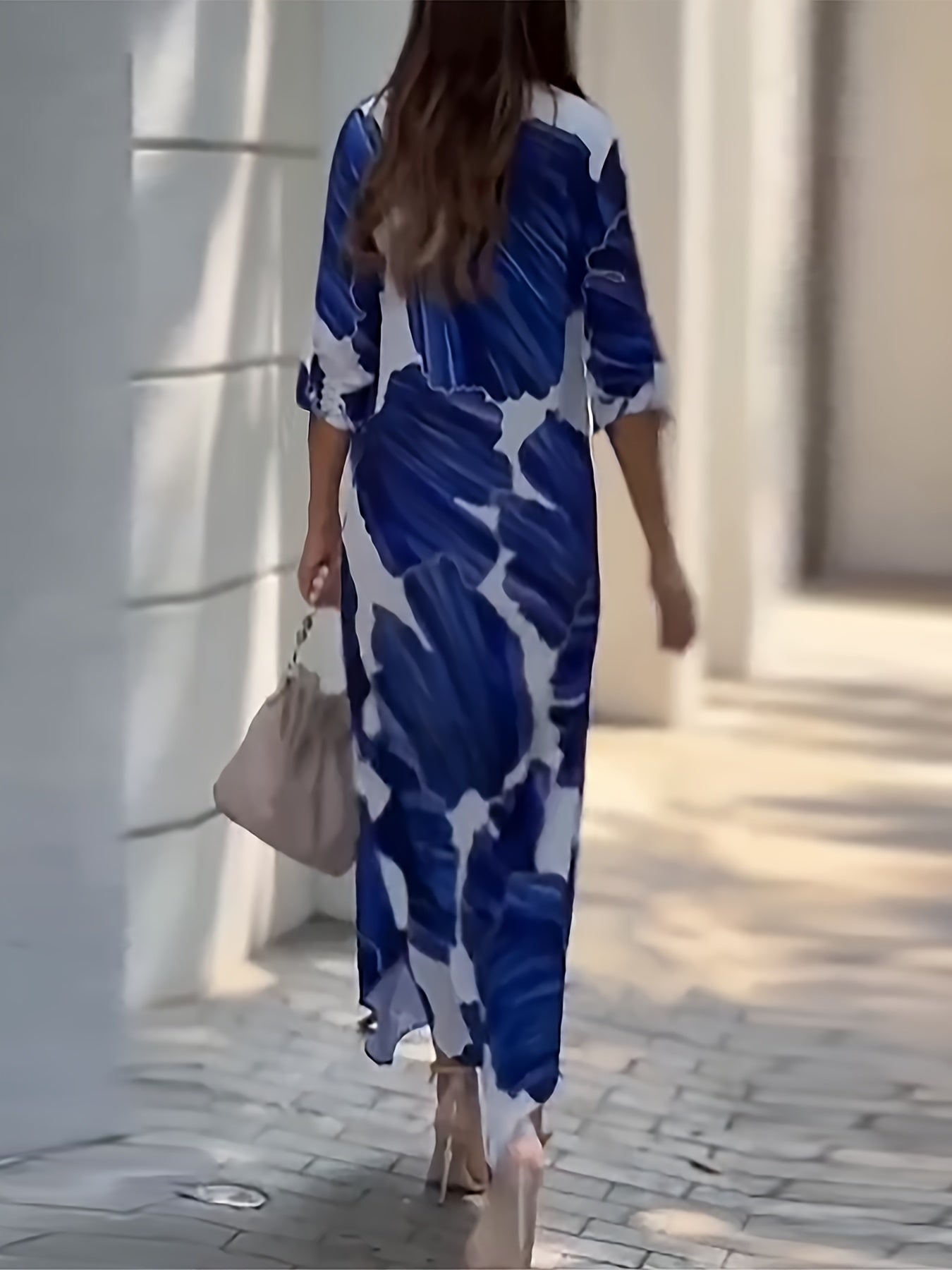 Abstract Print Button Front Maxi
