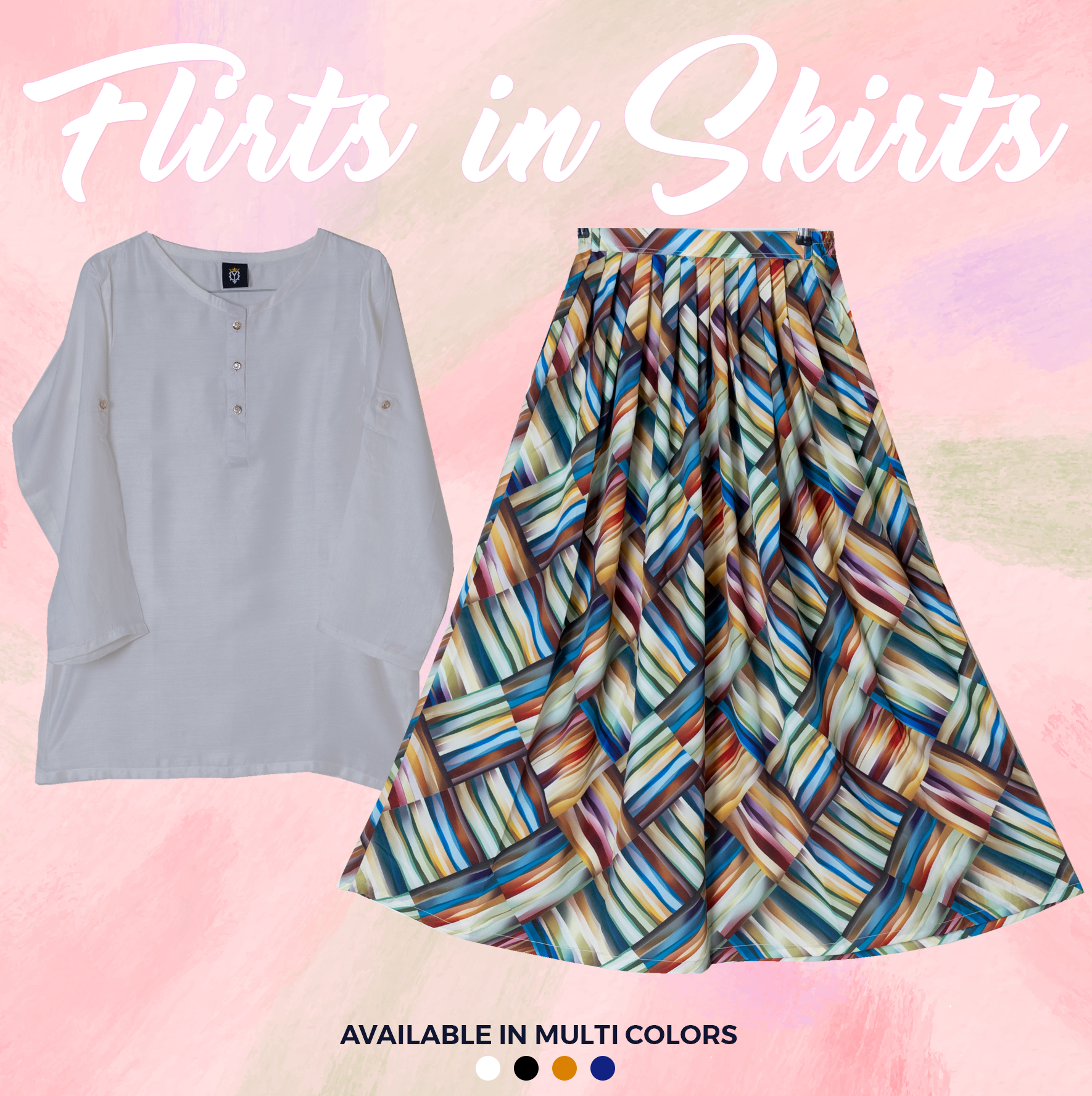 SK-39 Shirt and Skirt Set Qasim Yaqoob Pakistan