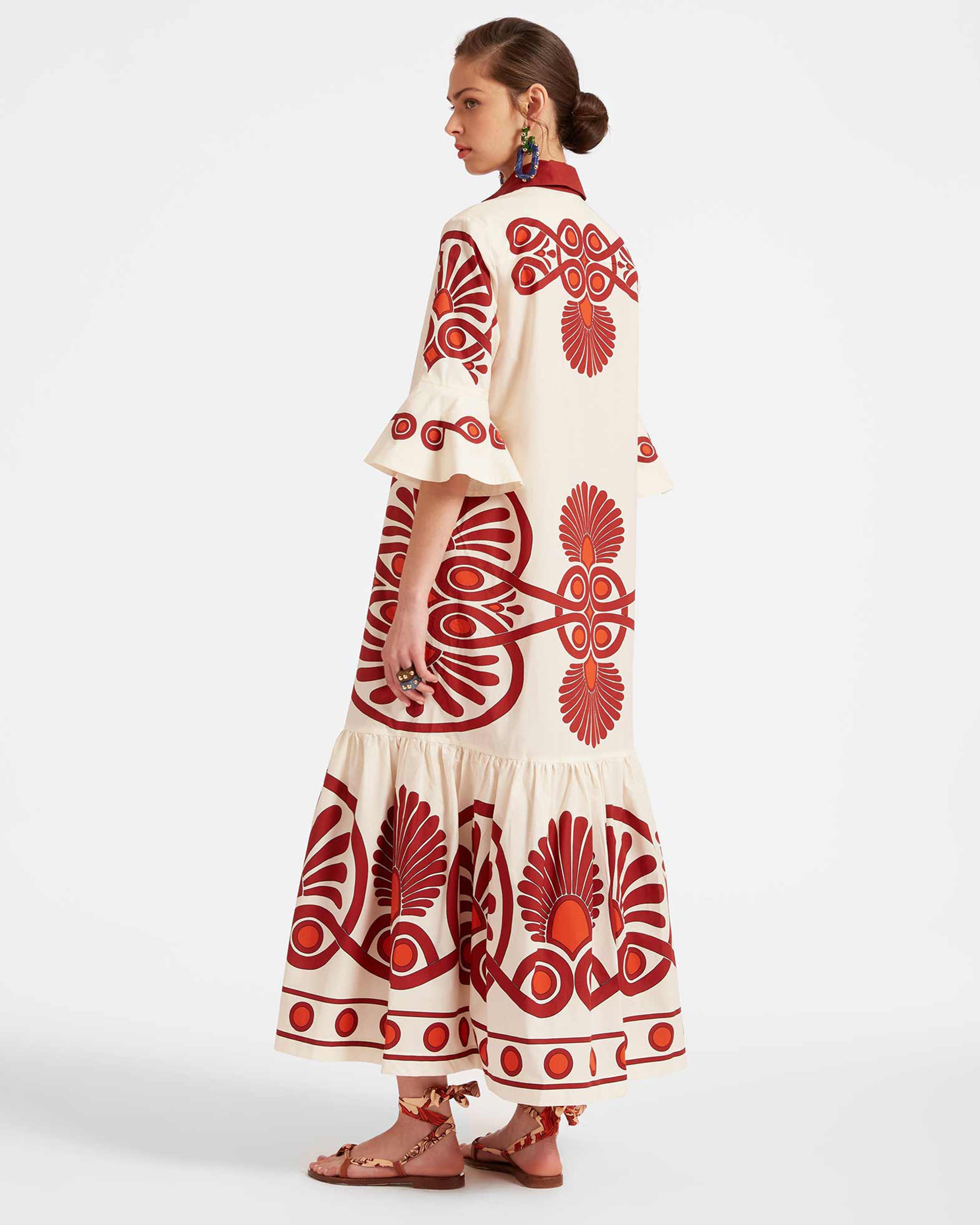 Artemic geometric-print SILK dress