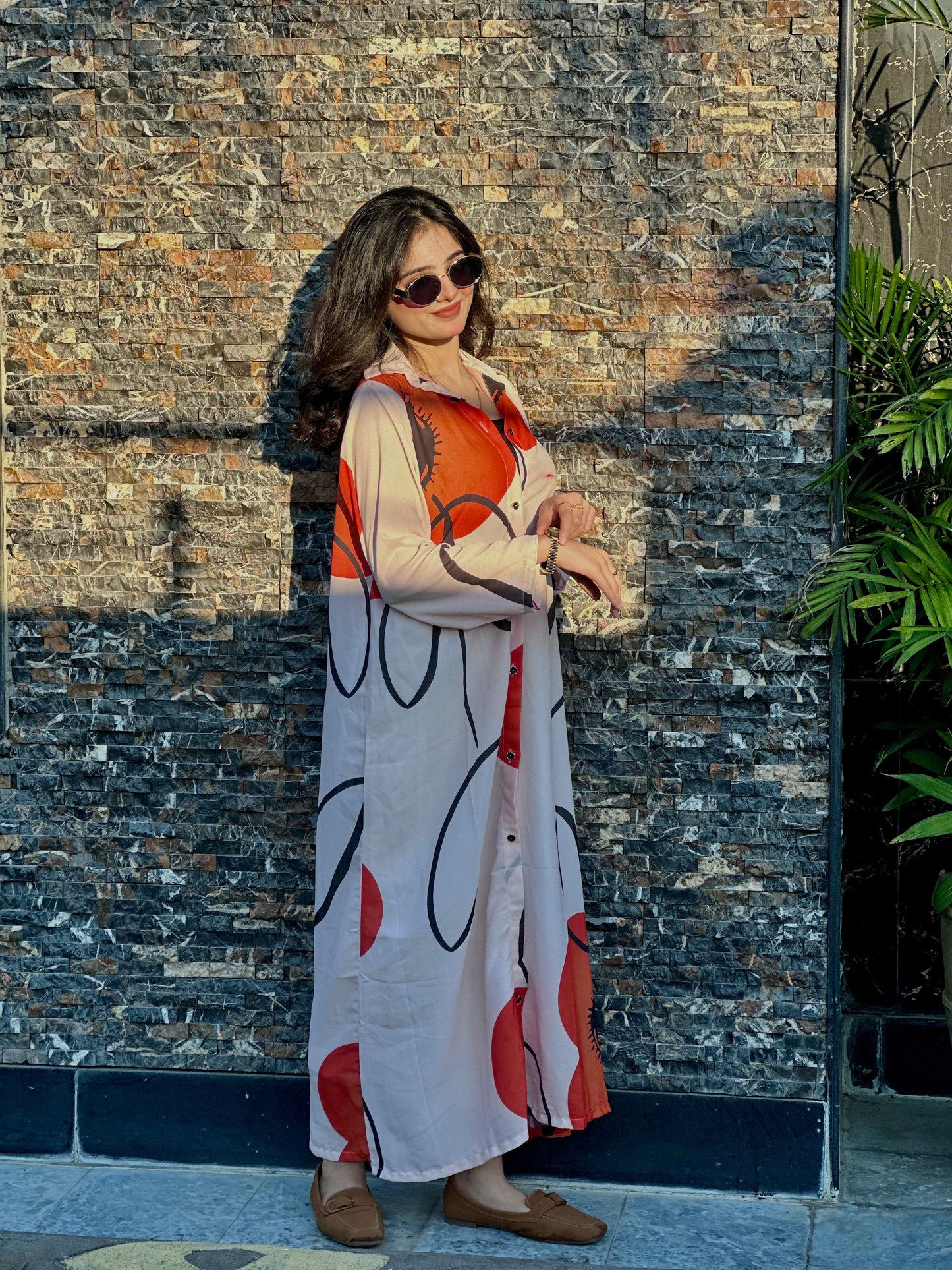 Floral Print Button Front Maxi