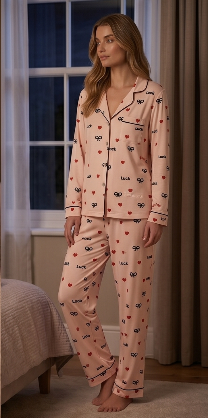 Love Luck Shamose Silk 3-Piece Nightwear Set