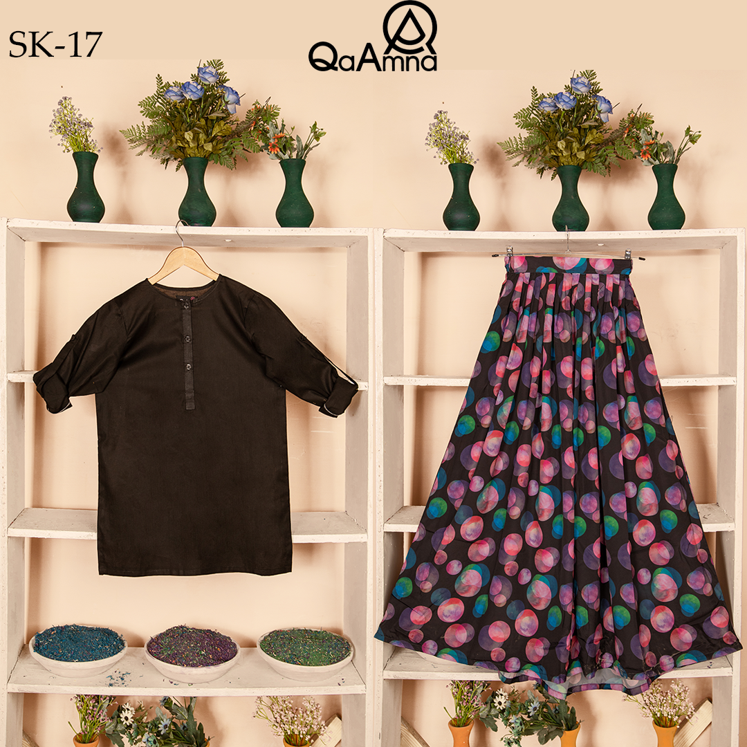 SK-17 Rander Circle Silk Skirt Set Qasim Yaqoob Pakistan