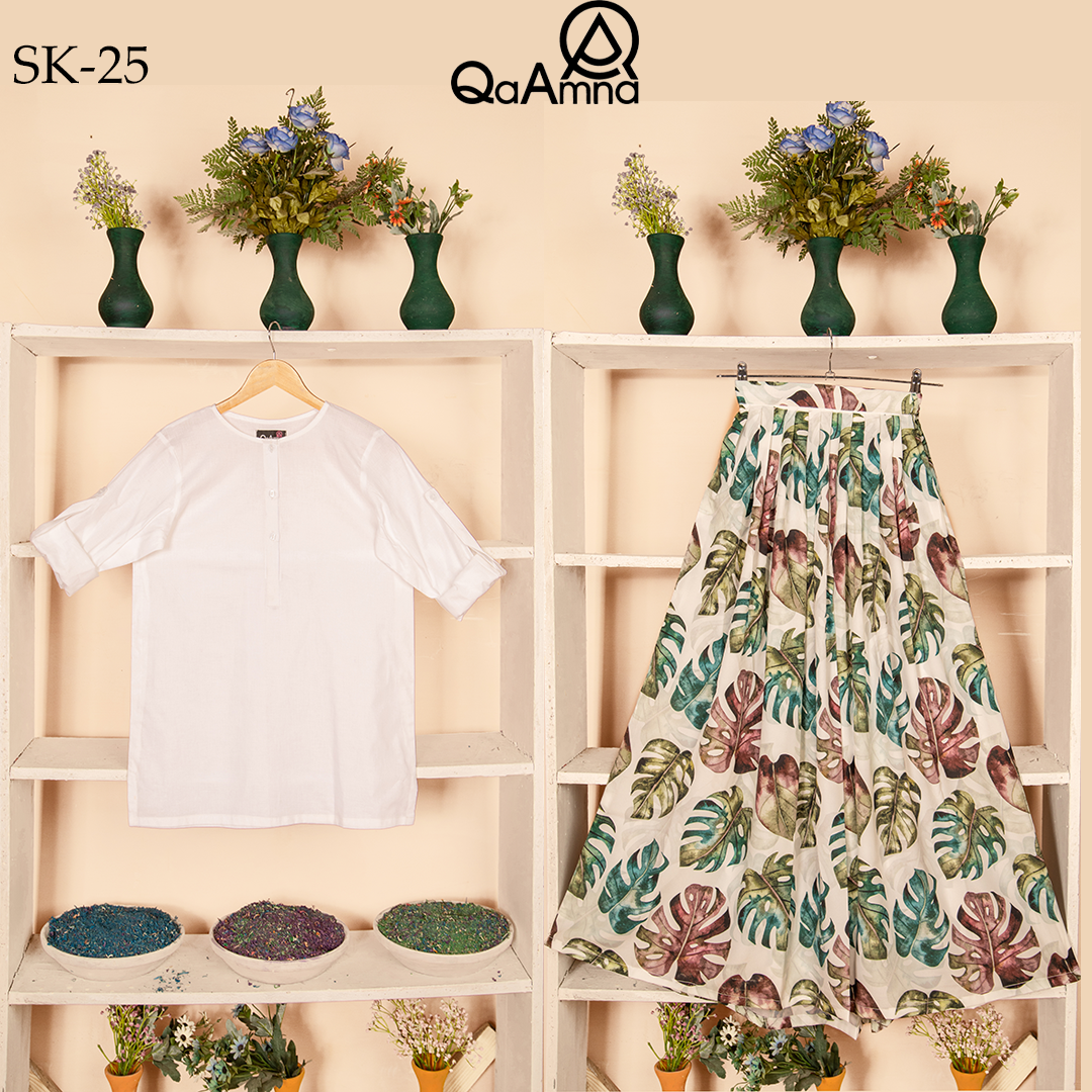 SK-25 Tropical Silk Skirt Set Qasim Yaqoob Pakistan