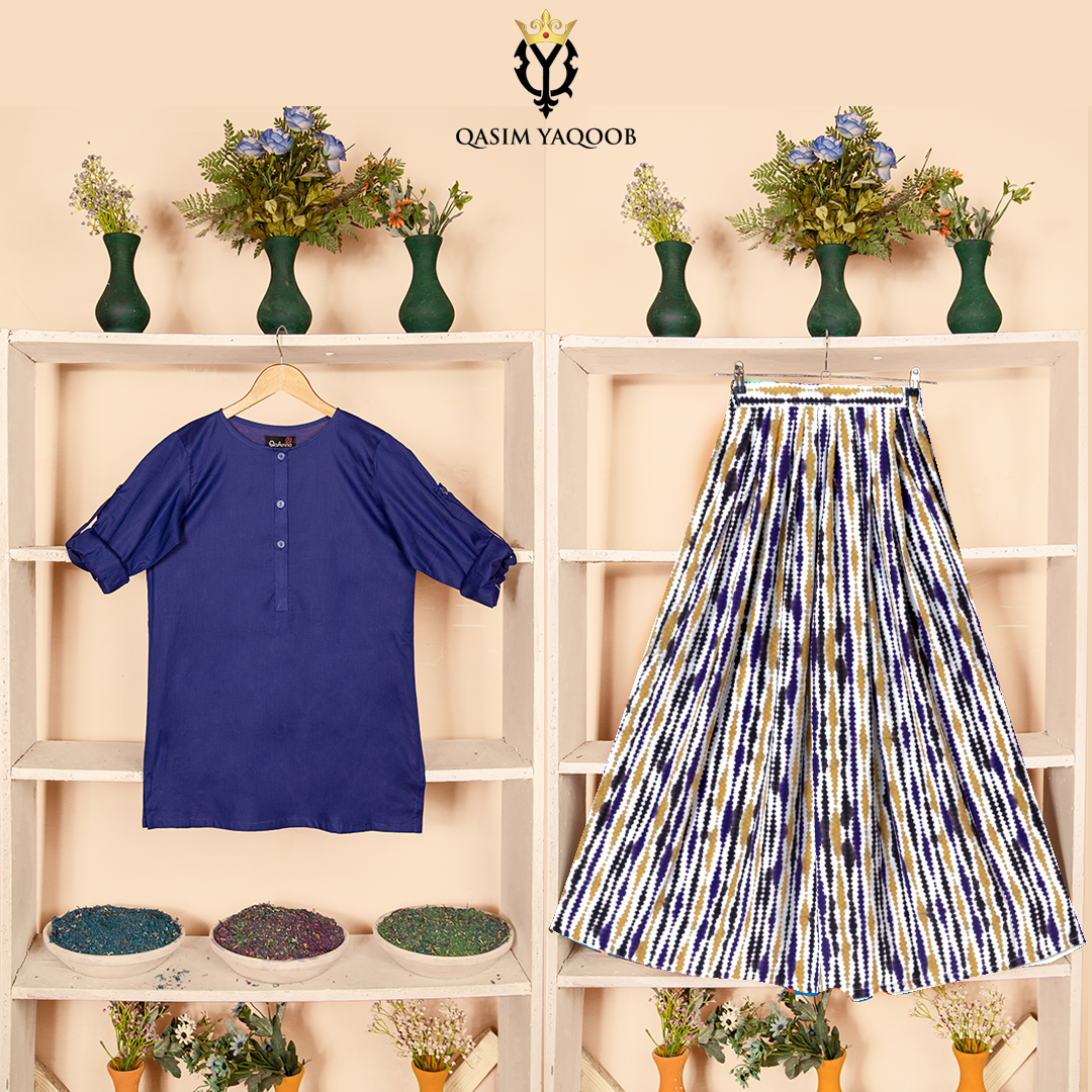 SK-60 Shirt and Skirt Set Qasim Yaqoob Pakistan