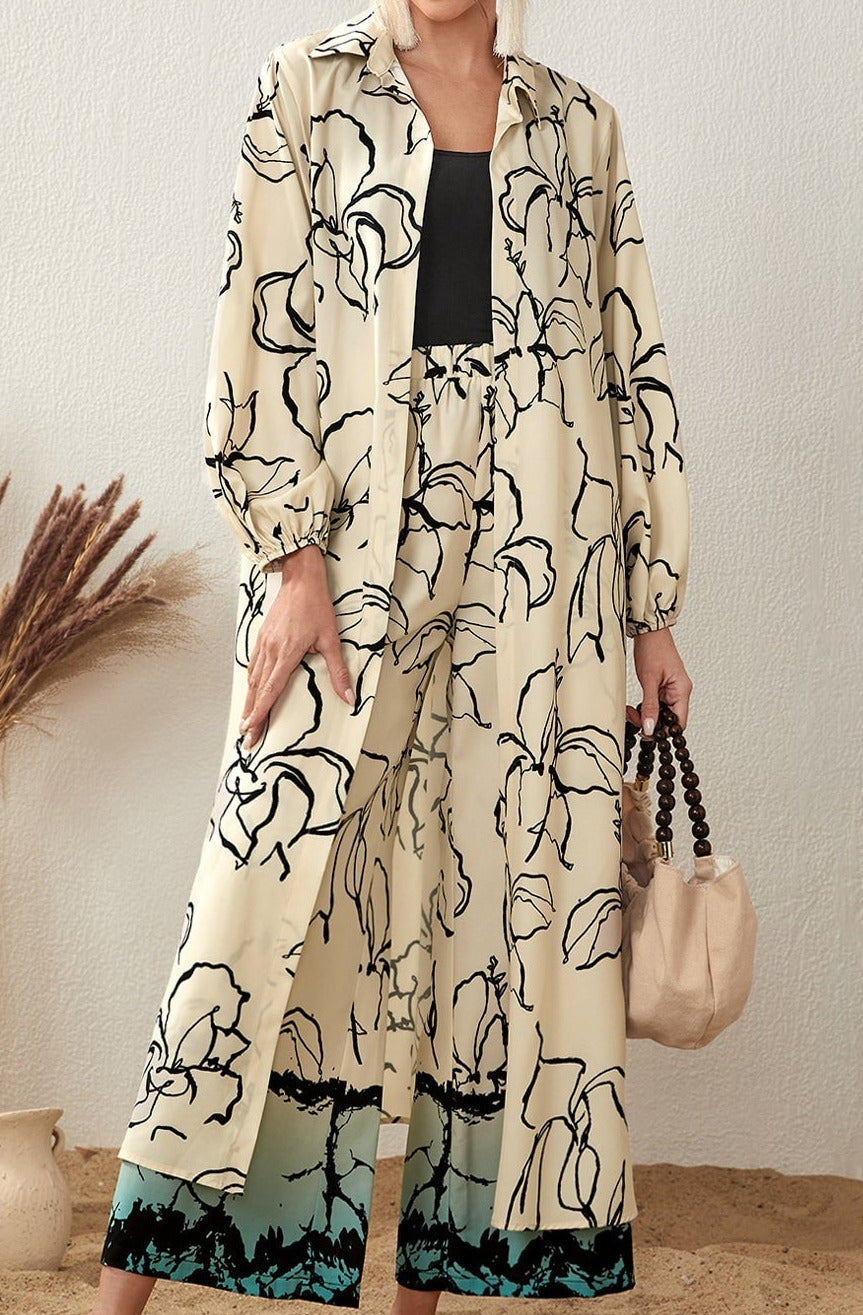 Flora All Over Print Long Cover Up Dress