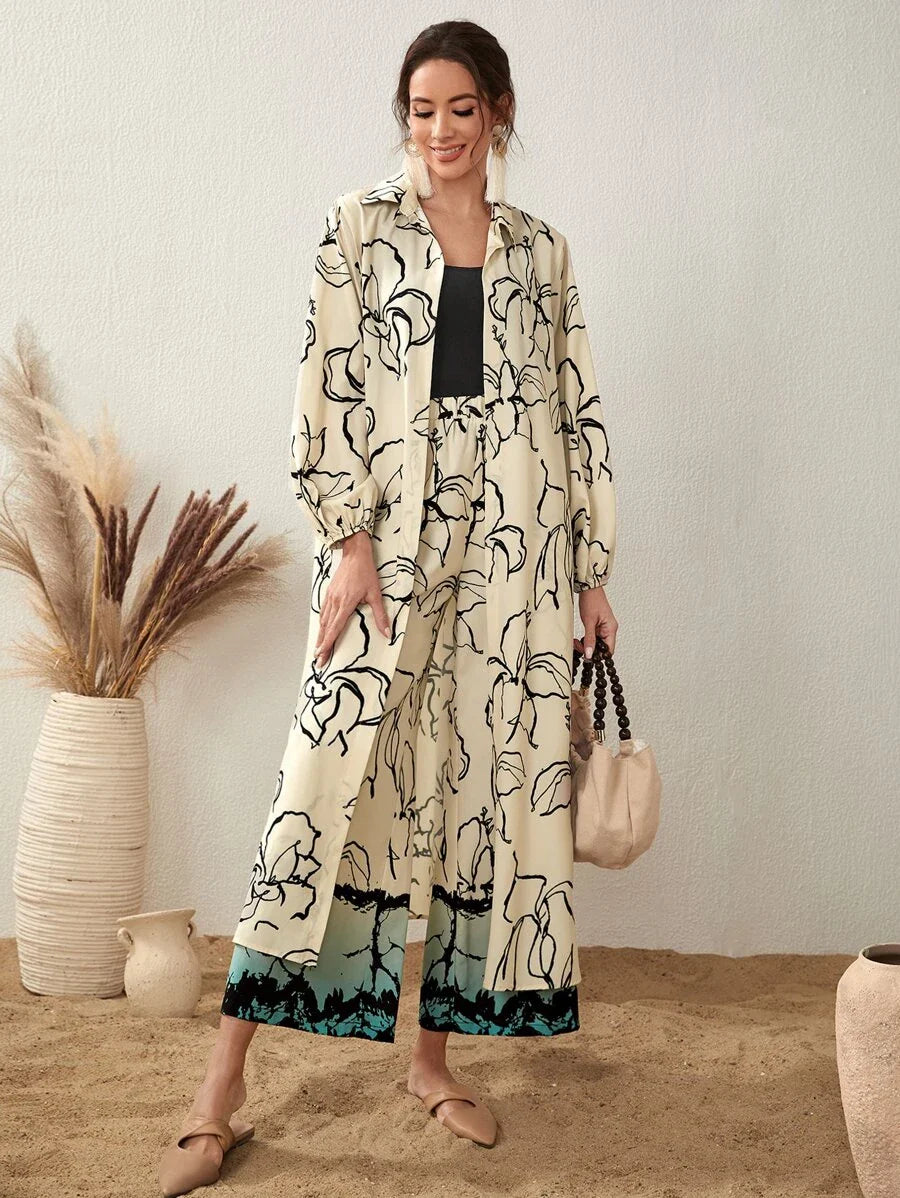 Flora All Over Print Long Cover Up Dress
