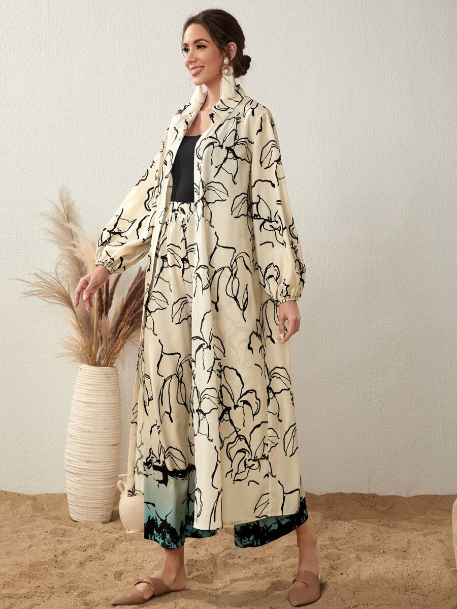 Flora All Over Print Long Cover Up Dress