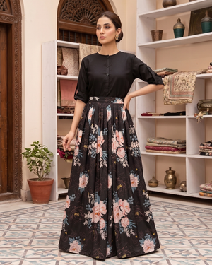 Iconic Style SK-12 Printed Vogue Skirt Set by Qasim Yaqoob Pakistan