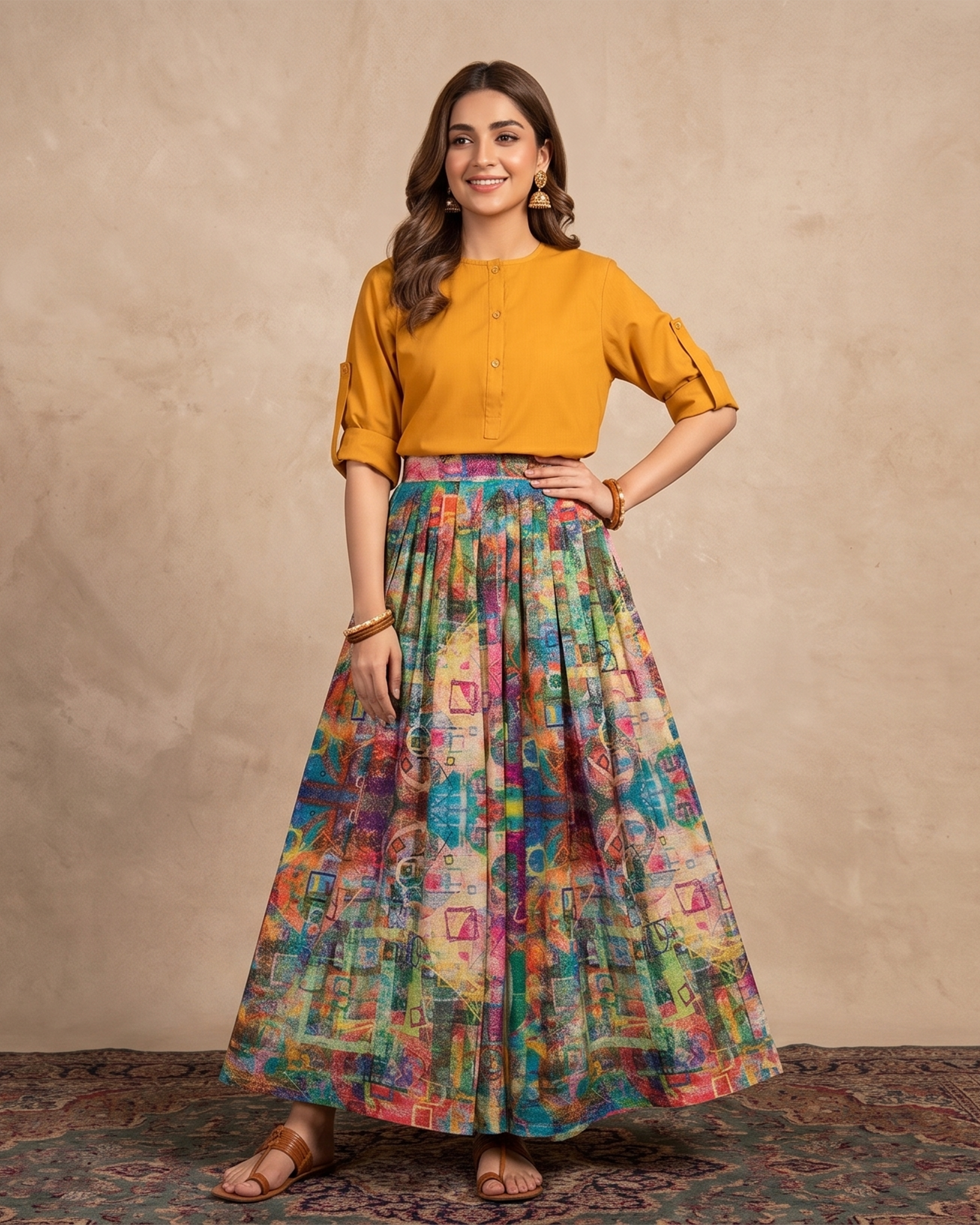 Iconic Style SK-18 Bestselling Grip Silk Vogue Skirt Set by Qasim Yaqoob