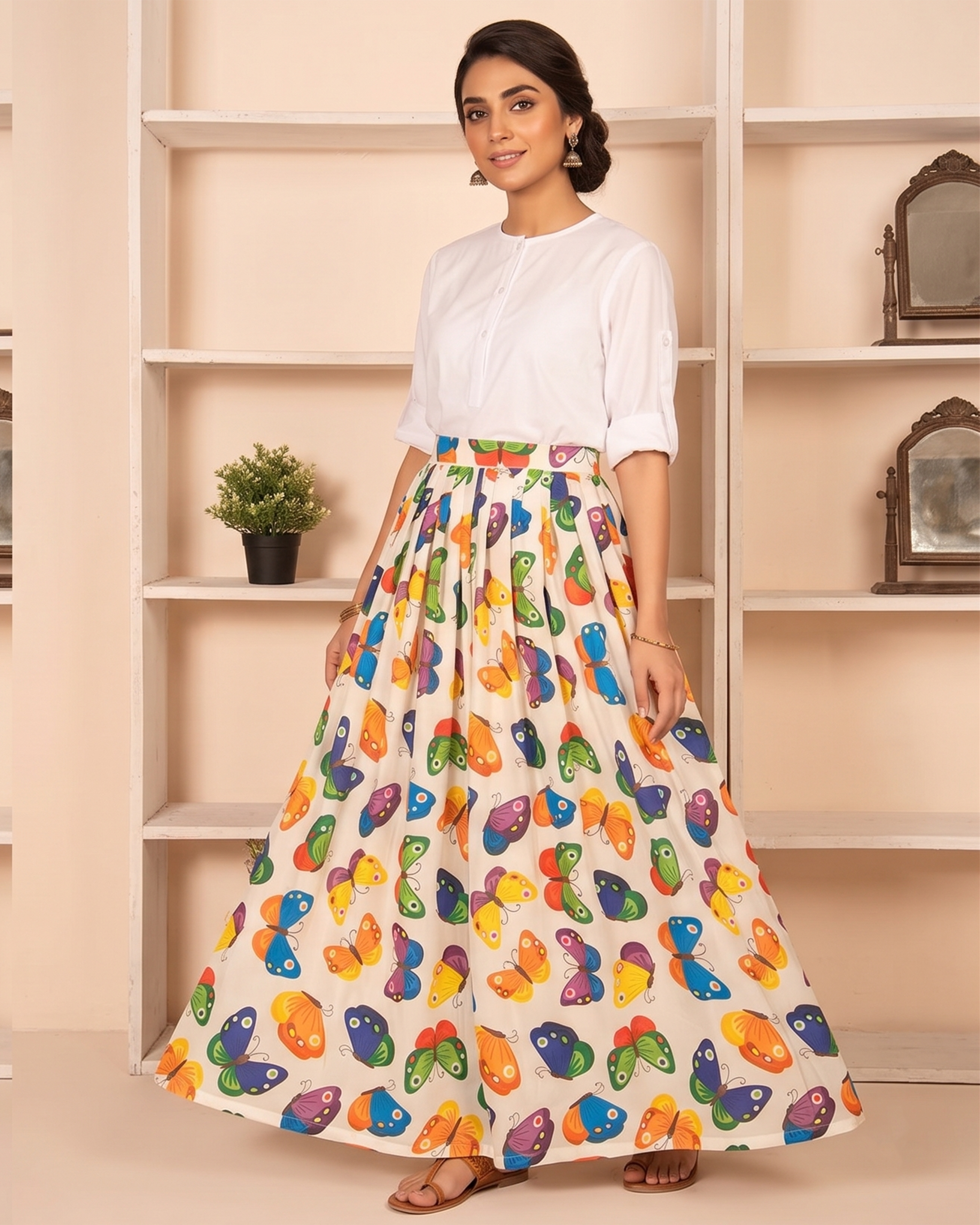 Iconic Style SK-20 Printed Vogue Skirt Set by Qasim Yaqoob