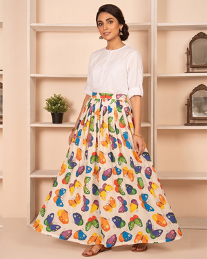 Iconic Style SK-20 Printed Vogue Skirt Set by Qasim Yaqoob