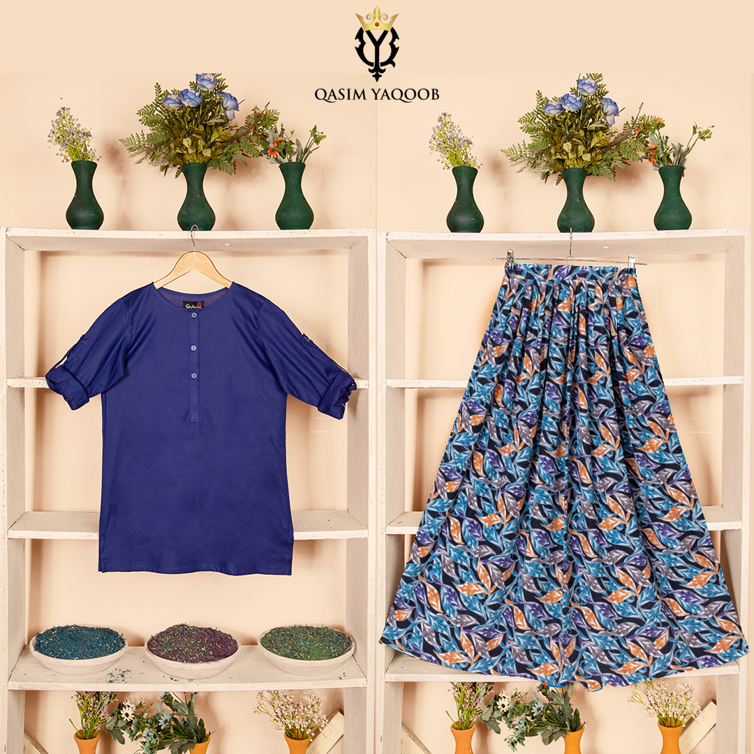 SK-61 Shirt and Skirt Set Qasim Yaqoob Pakistan