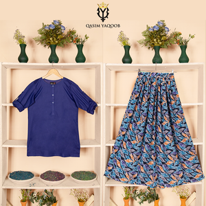 SK-61 Shirt and Skirt Set Qasim Yaqoob Pakistan