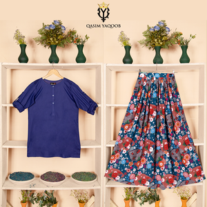 SK-63 Shirt and Skirt Set Qasim Yaqoob Pakistan
