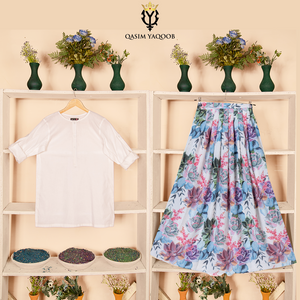 SK-64 Shirt and Skirt Set Qasim Yaqoob Pakistan
