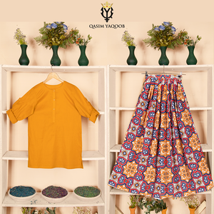 SK-65 Shirt and Skirt Set Qasim Yaqoob Pakistan