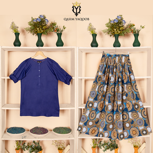 SK-66 Shirt and Skirt Set Qasim Yaqoob Pakistan