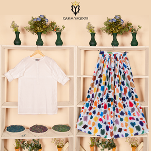 SK-67 Shirt and Skirt Set Qasim Yaqoob Pakistan