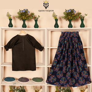 SK-68 Shirt and Skirt Set Qasim Yaqoob Pakistan