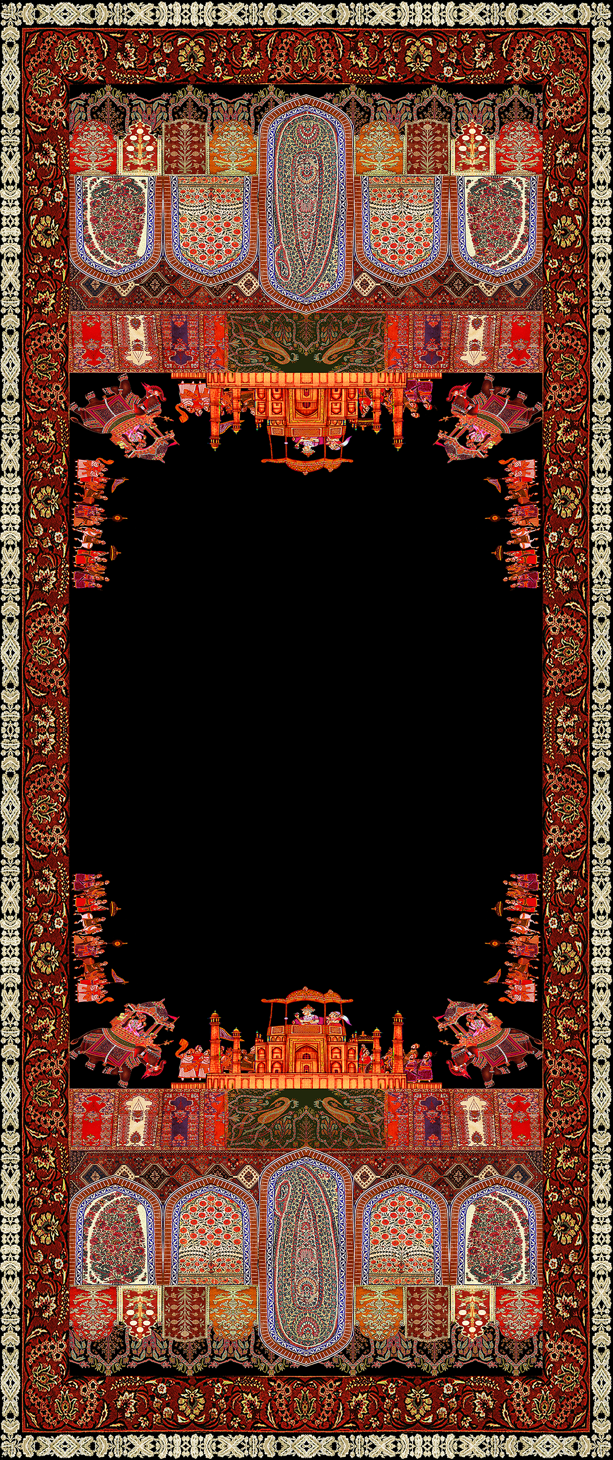 MUGHAL ART THEAM SHAWL
