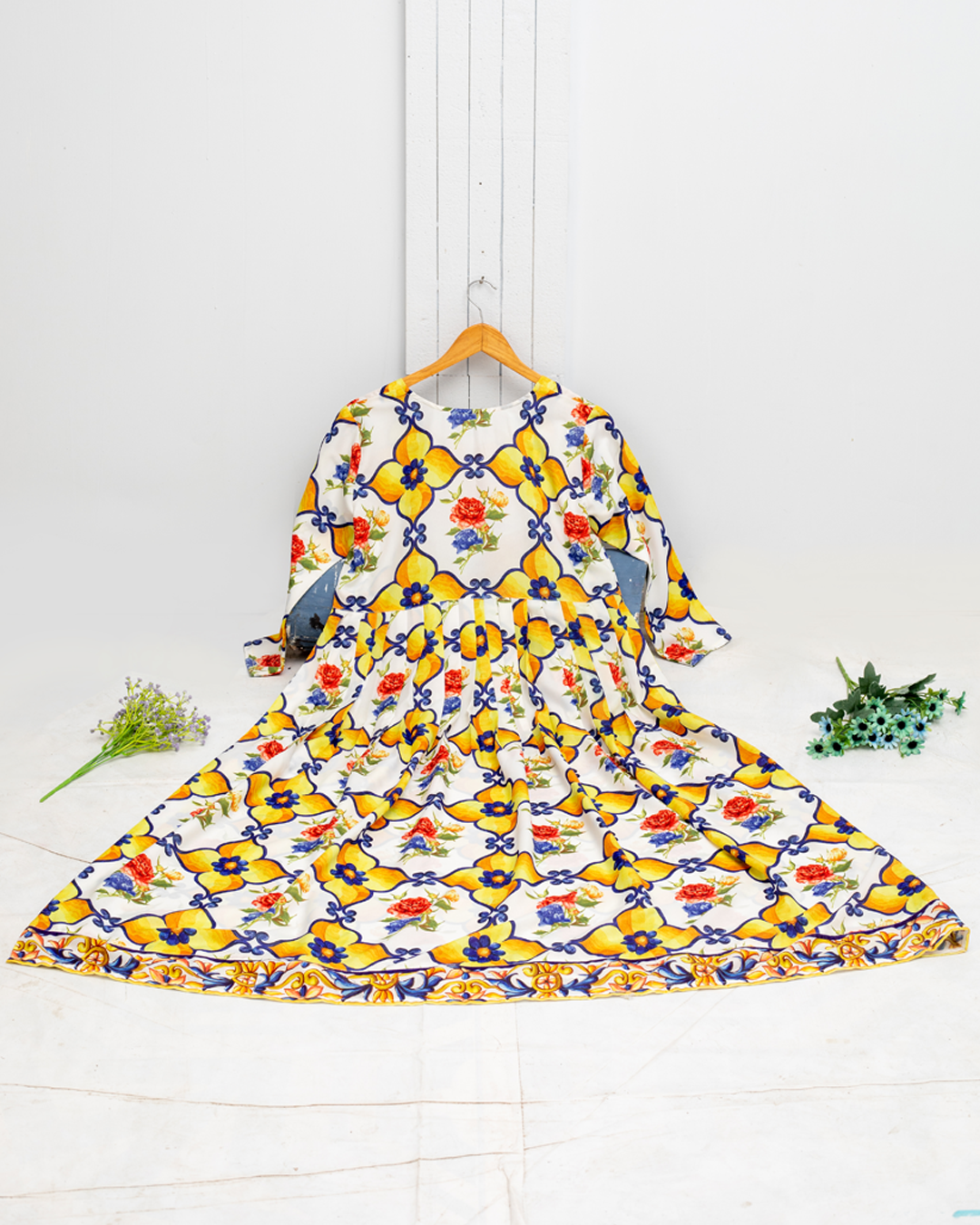 Ethnic Print Long Maxi Dress