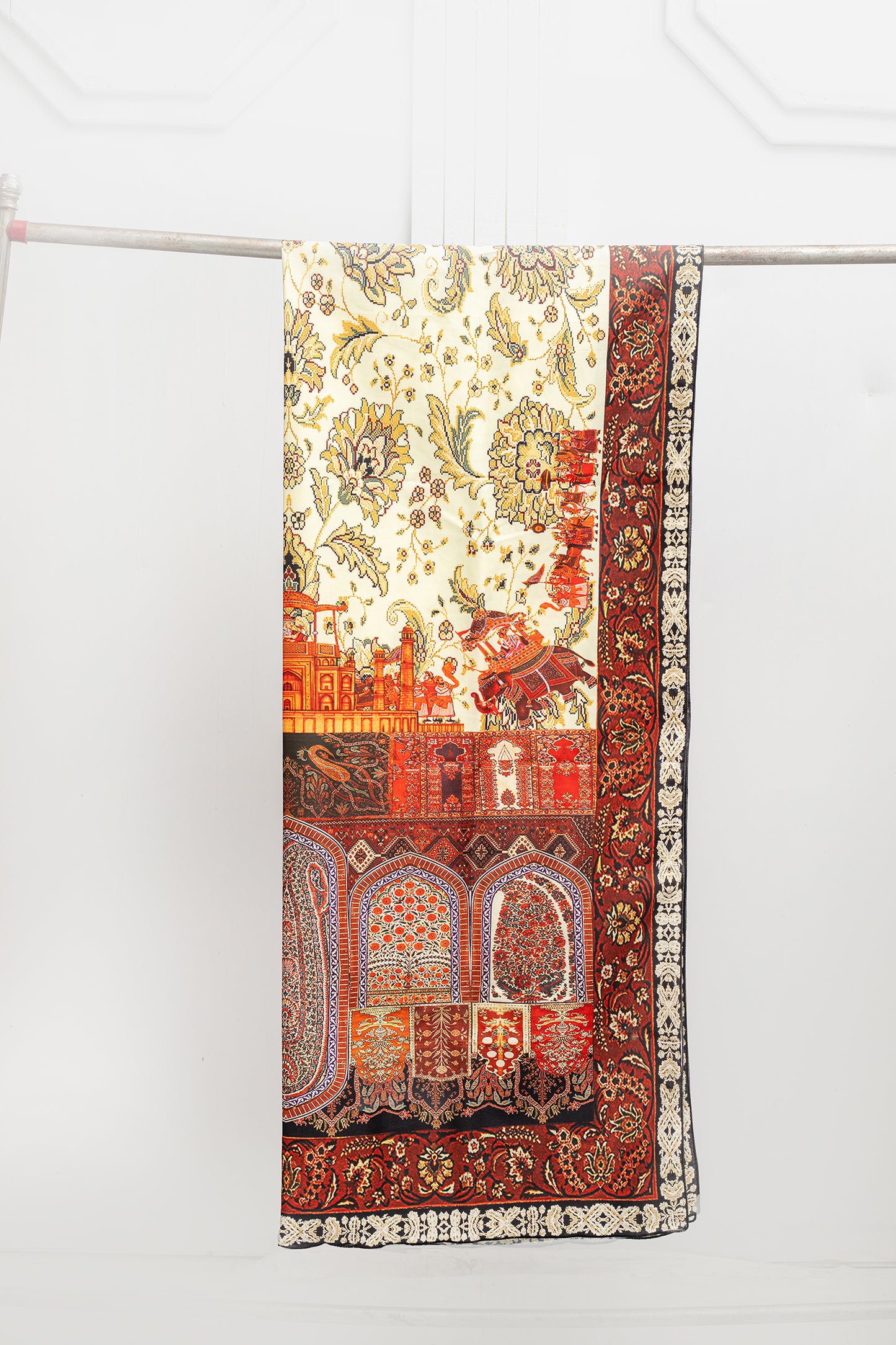 MUGHAL ART THEAM SHAWL