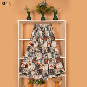 Qasim Yaqoob SK-6 Line Face Print Skirt Pakistan
