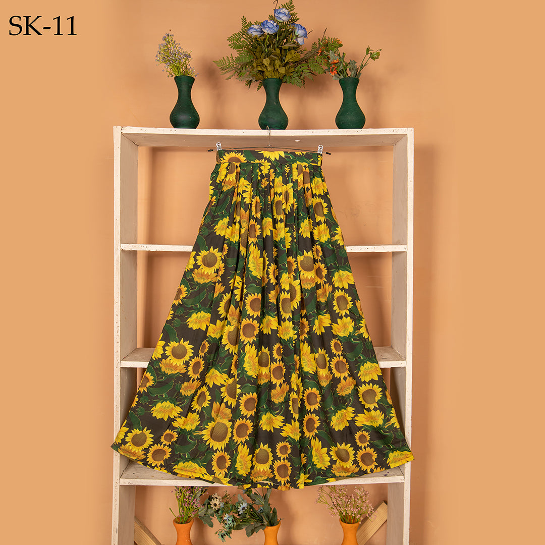 Qasim Yaqoob SK-11 Sunflower Print Skirt Pakistan