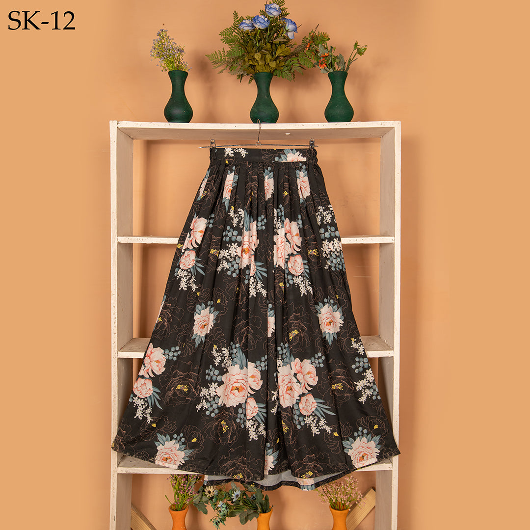 Qasim Yaqoob SK-12 Floral Print Skirt Pakistan Bestseller
