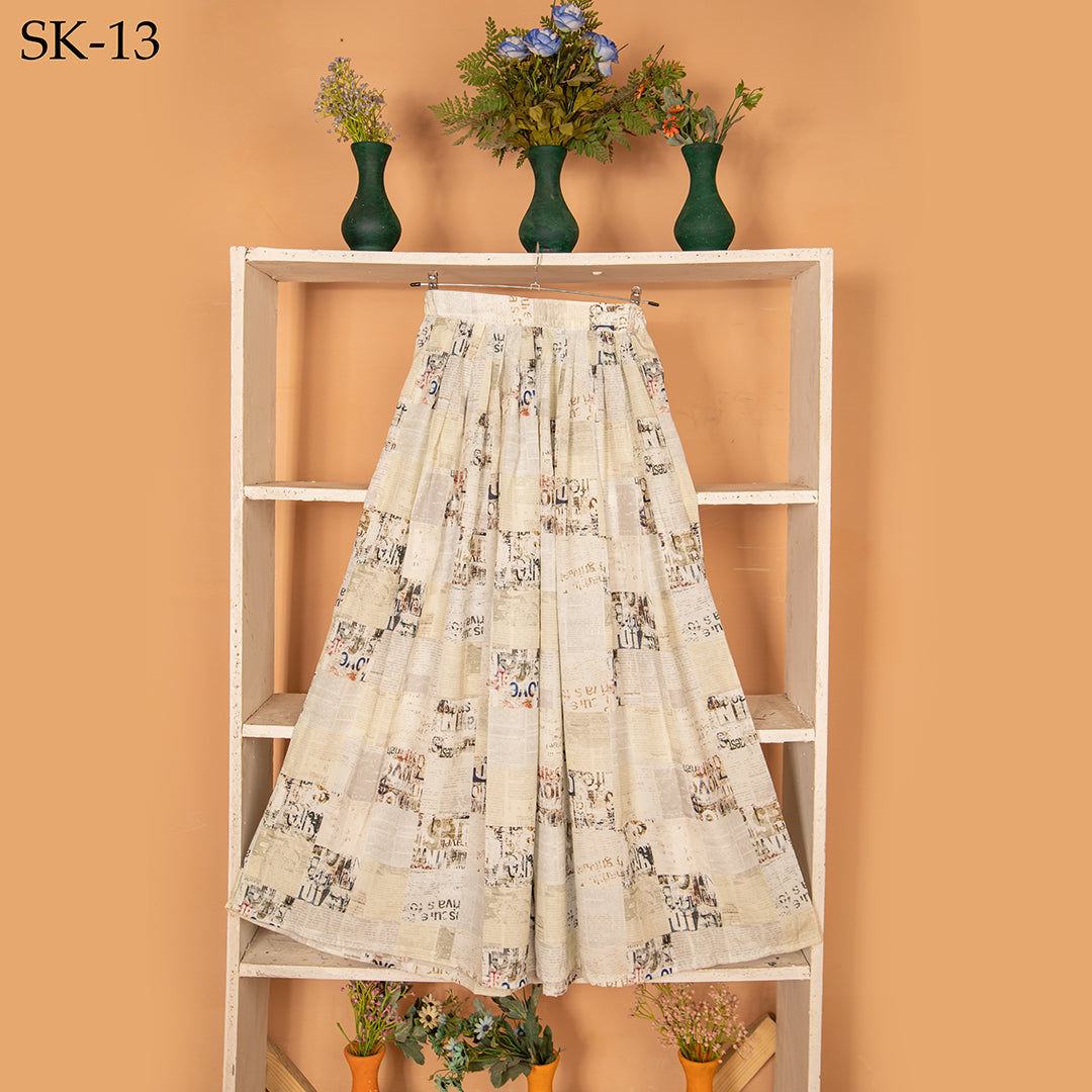 Qasim Yaqoob SK-13 Newspaper Print Skirt Pakistan