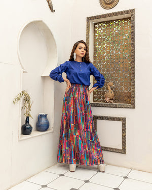 Dark Shade QY-331 Two-Piece Skirt Qasim Yaqoob